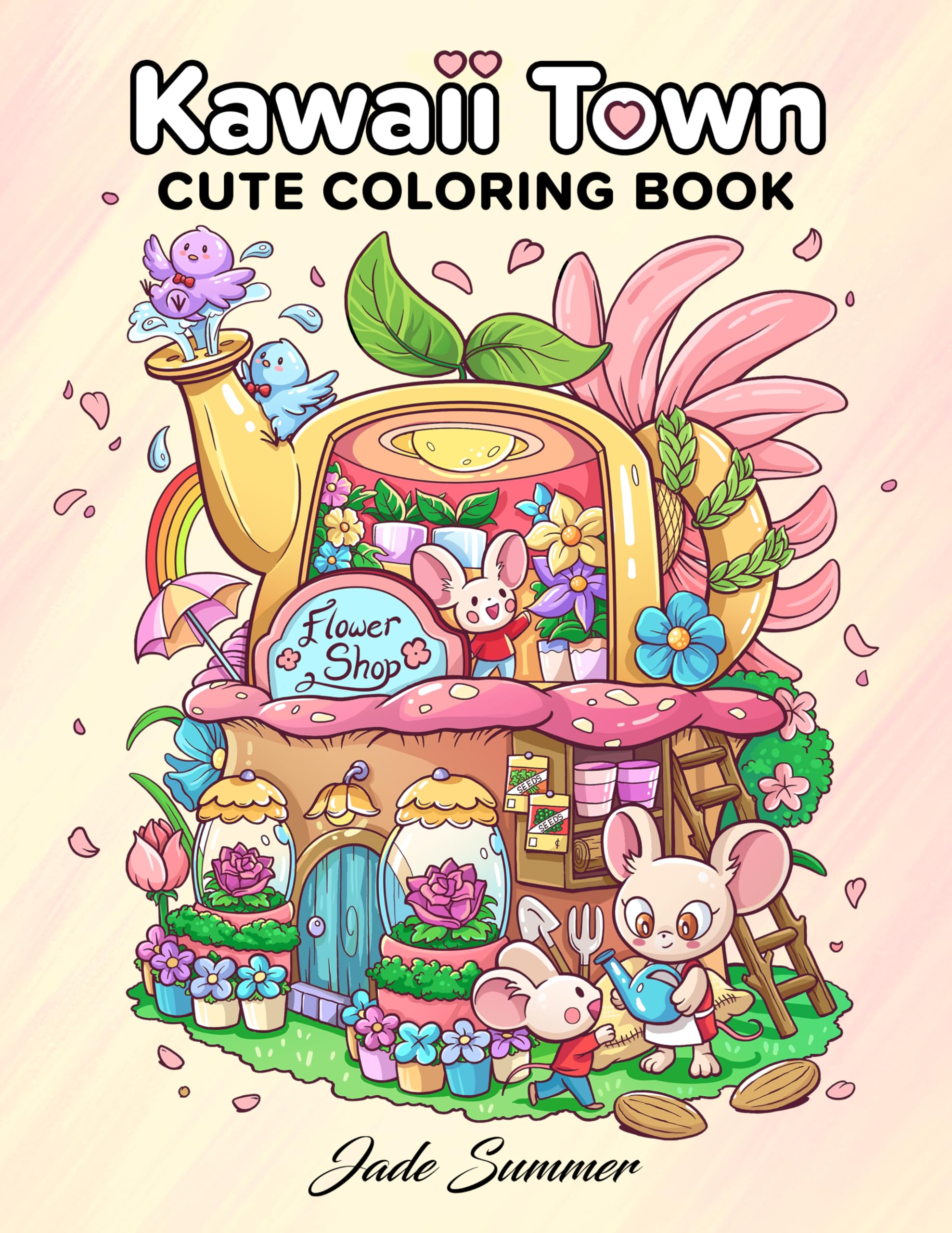 Kawaii Town: Coloring Book with Cute Animals, Tiny Buildings, and Playful Scenes for Stress Relief and Relaxation
