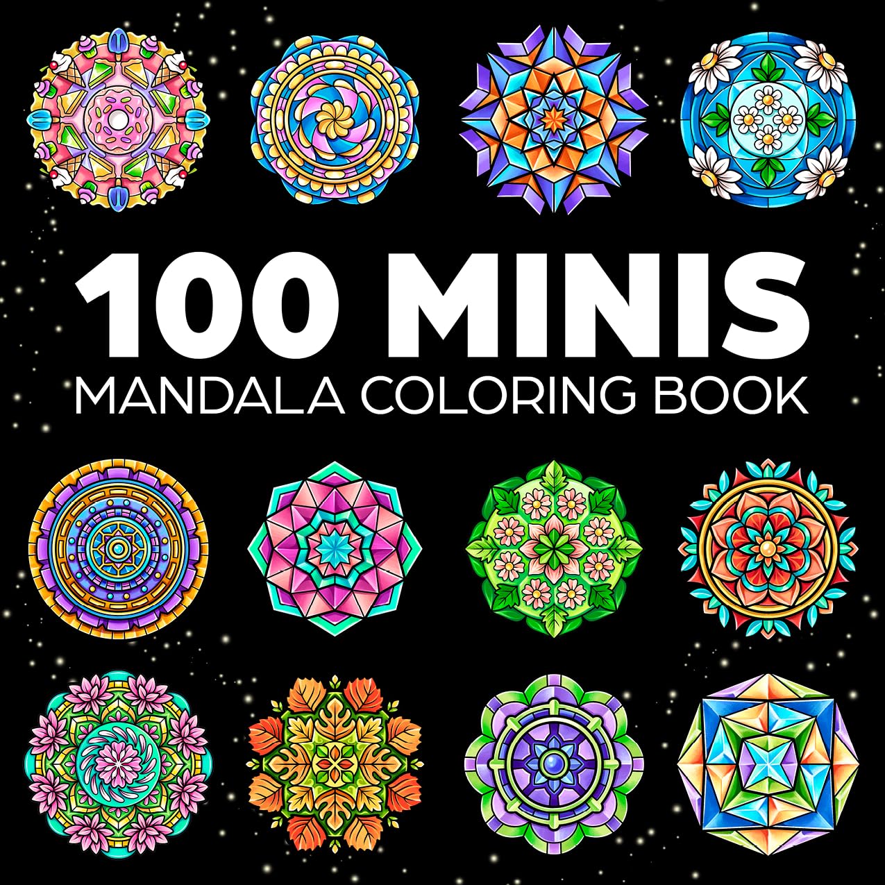 100 Mini Mandalas: A Mandala Coloring Book for Adults and Kids with Easy, Cute, and Tiny Designs for Stress Relief and Relaxation