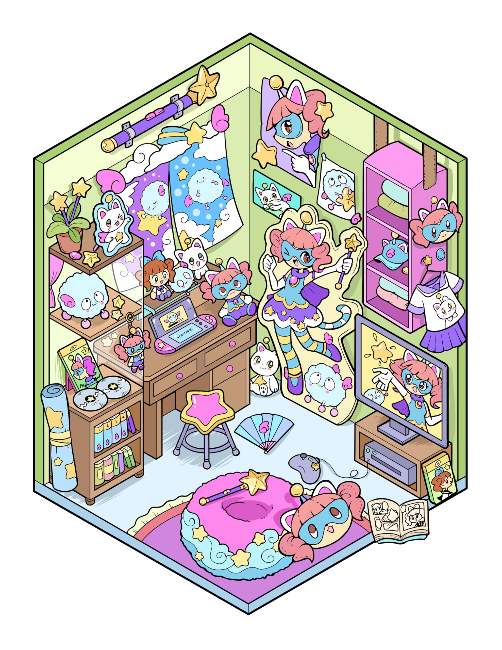 Tiny Rooms: Cute Coloring Book for Adults and Teens with Cozy Homes for Relaxation