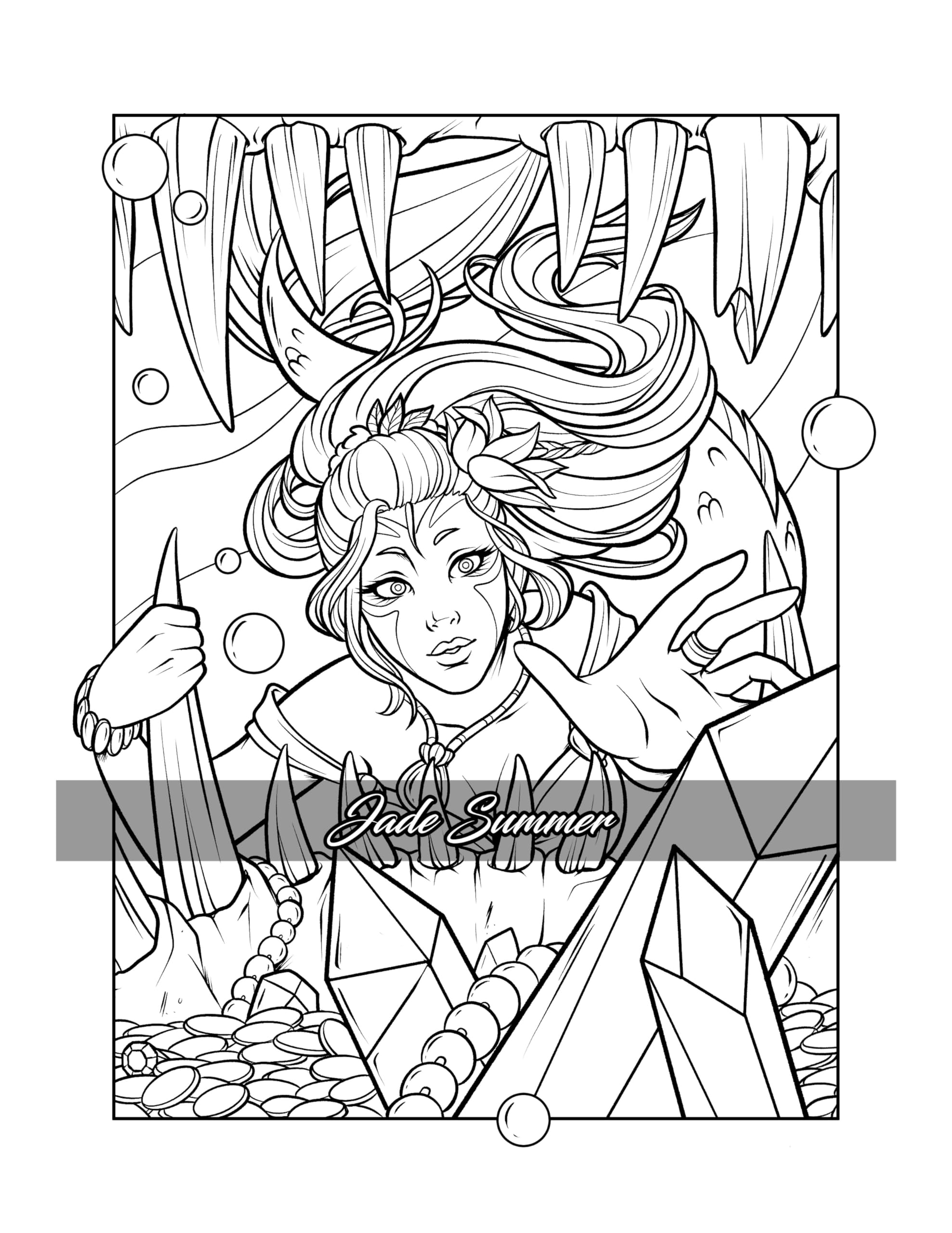 Magical Mermaids: An Adult Coloring Book with Beautiful Mermaids and Fantasy Scenes for Stress Relief and Relaxation