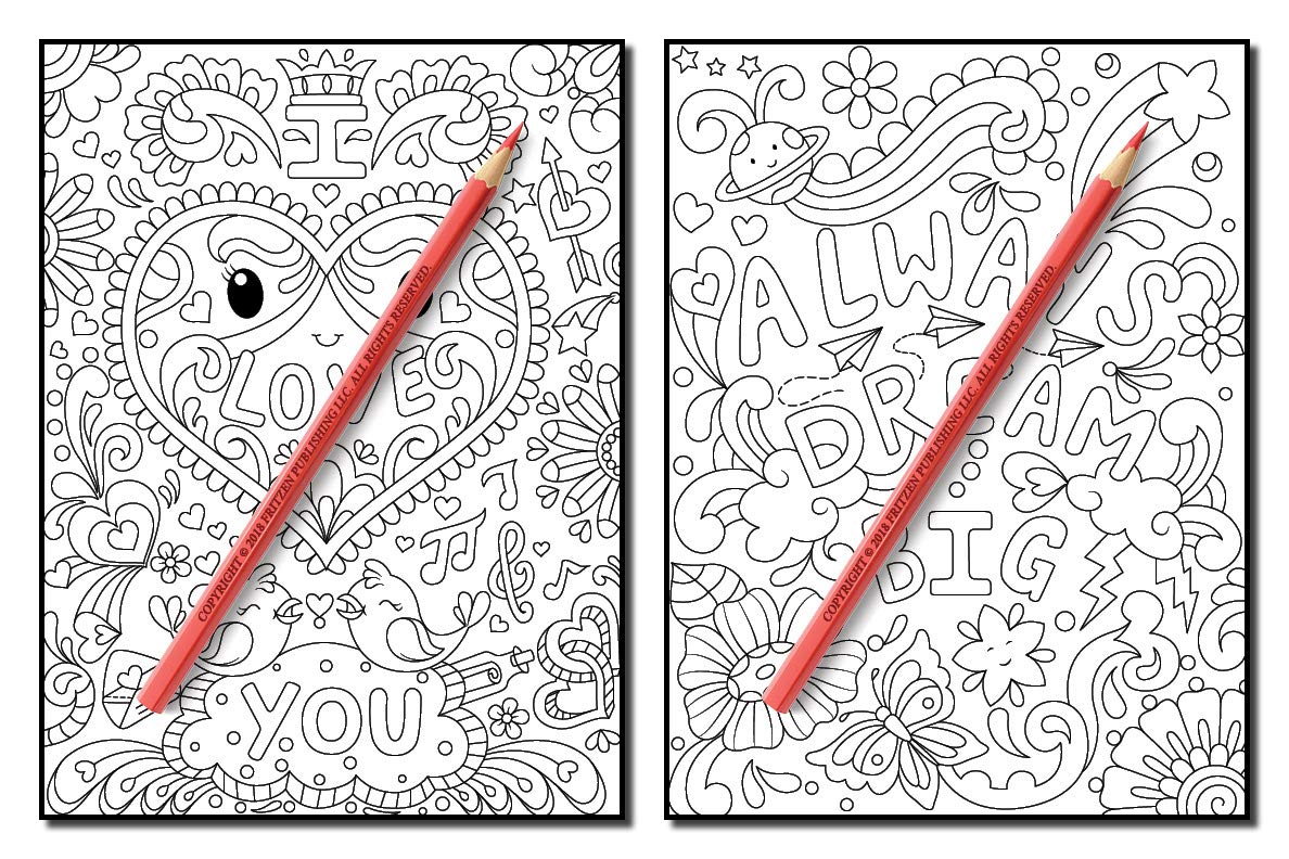 Live Your Dreams: An Adult Coloring Book with Fun Inspirational Quotes, Adorable Kawaii Doodles, and Positive Affirmations for Relaxation