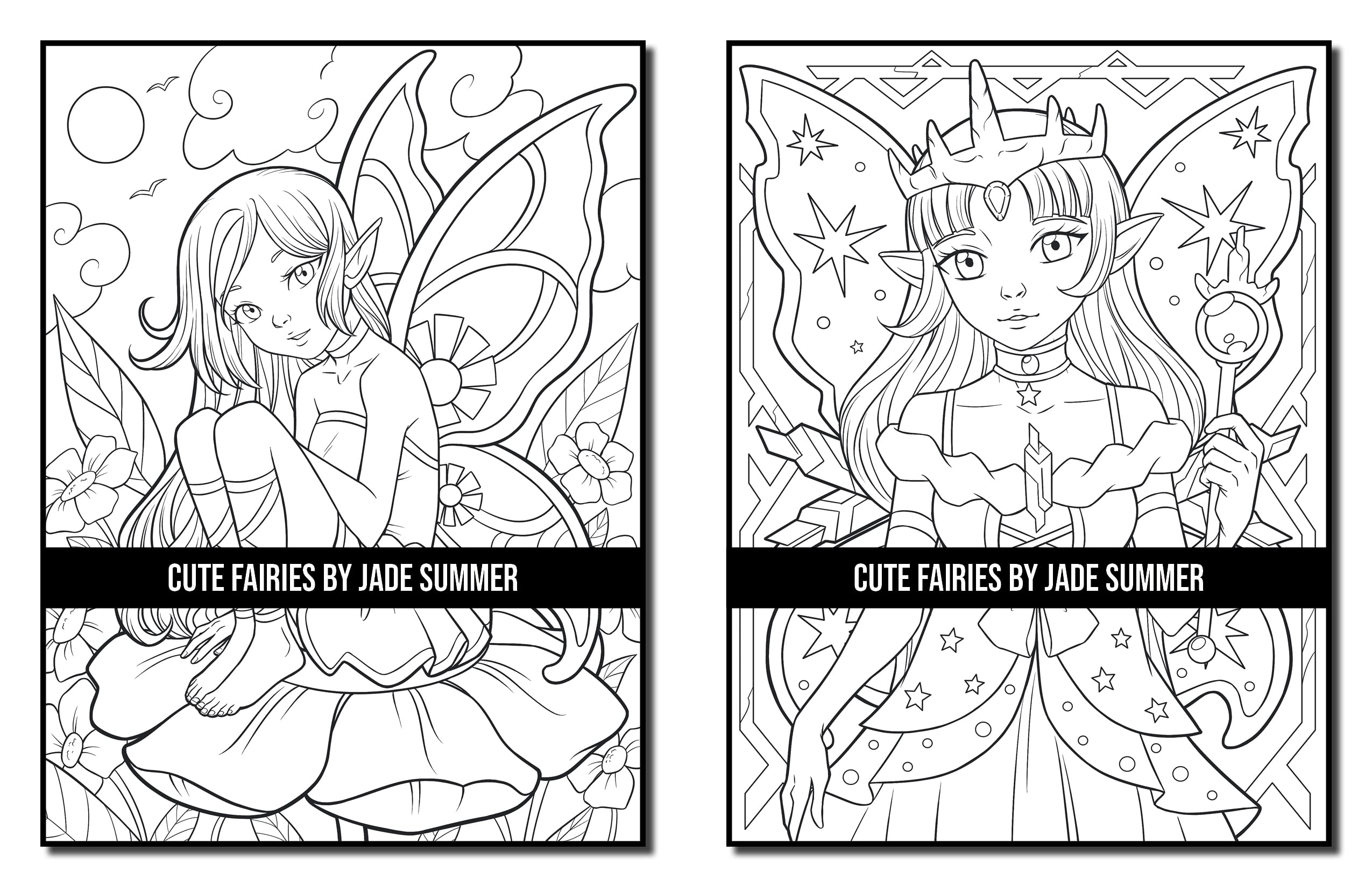 Cute Fairies: An Adult Coloring Book with Adorable Fairy Girls and Delightful Fantasy Scenes for Relaxation