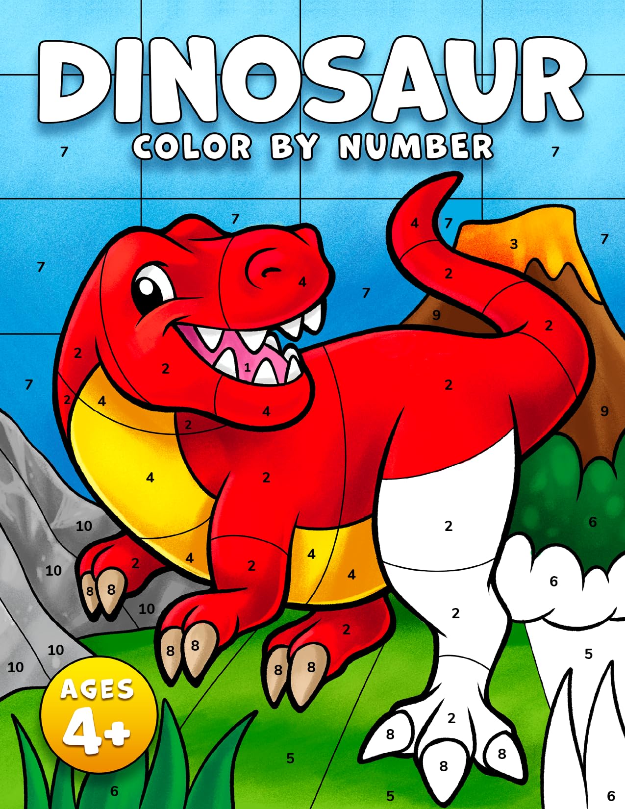 Dinosaur Color by Number: A Fun and Relaxing Coloring Book for Kids Ages 4-8 (Color by Number for Kids)