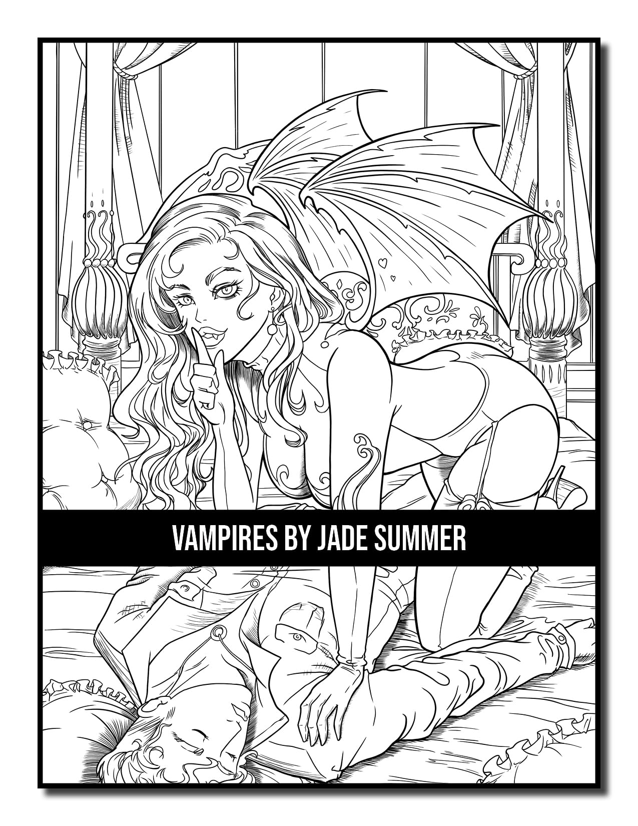 Vampires: An Adult Coloring Book with Sexy Vampire Women, Dark Fantasy Romance, and Haunting Gothic Scenes for Relaxation