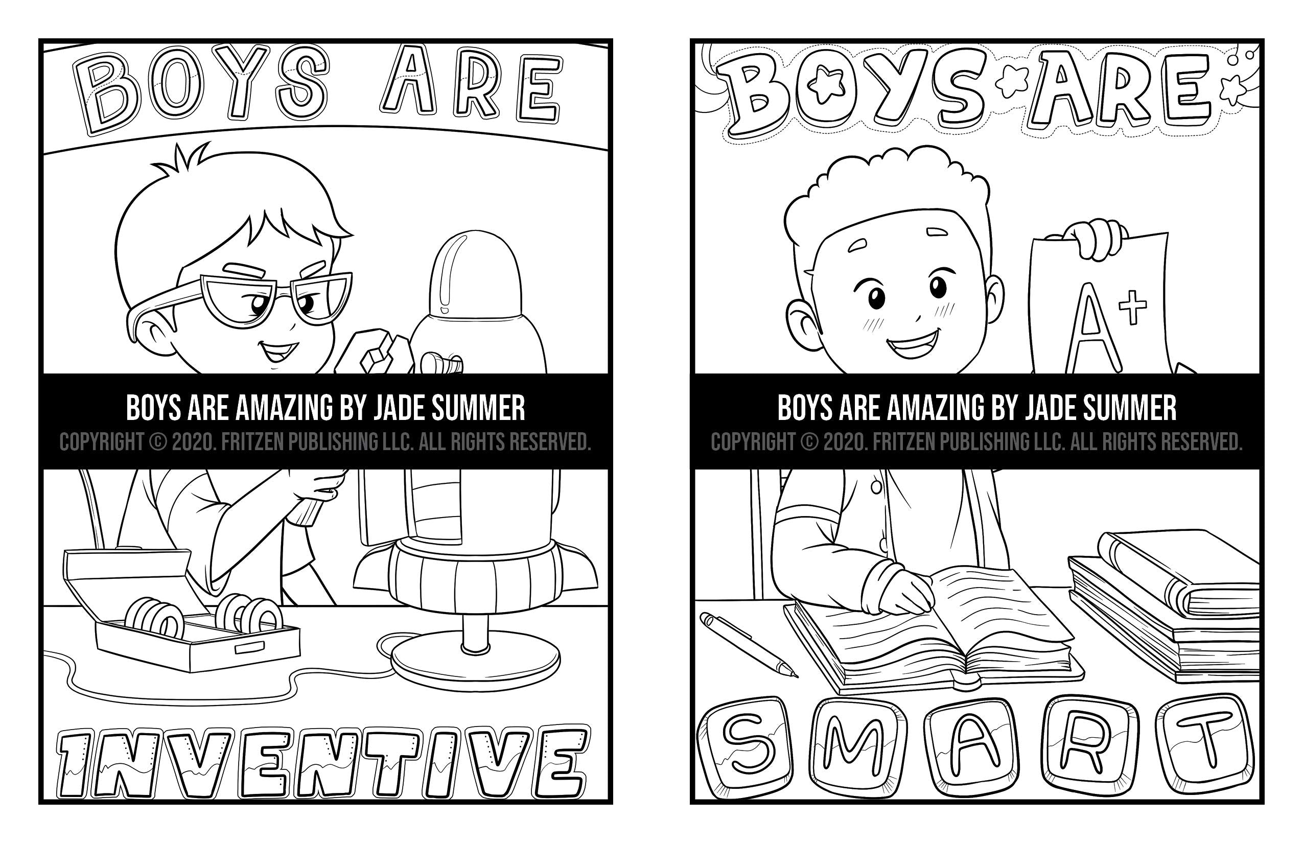 Boys Are Amazing: An Inspirational Coloring Book for Boys to Motivate, Encourage and Build Confidence
