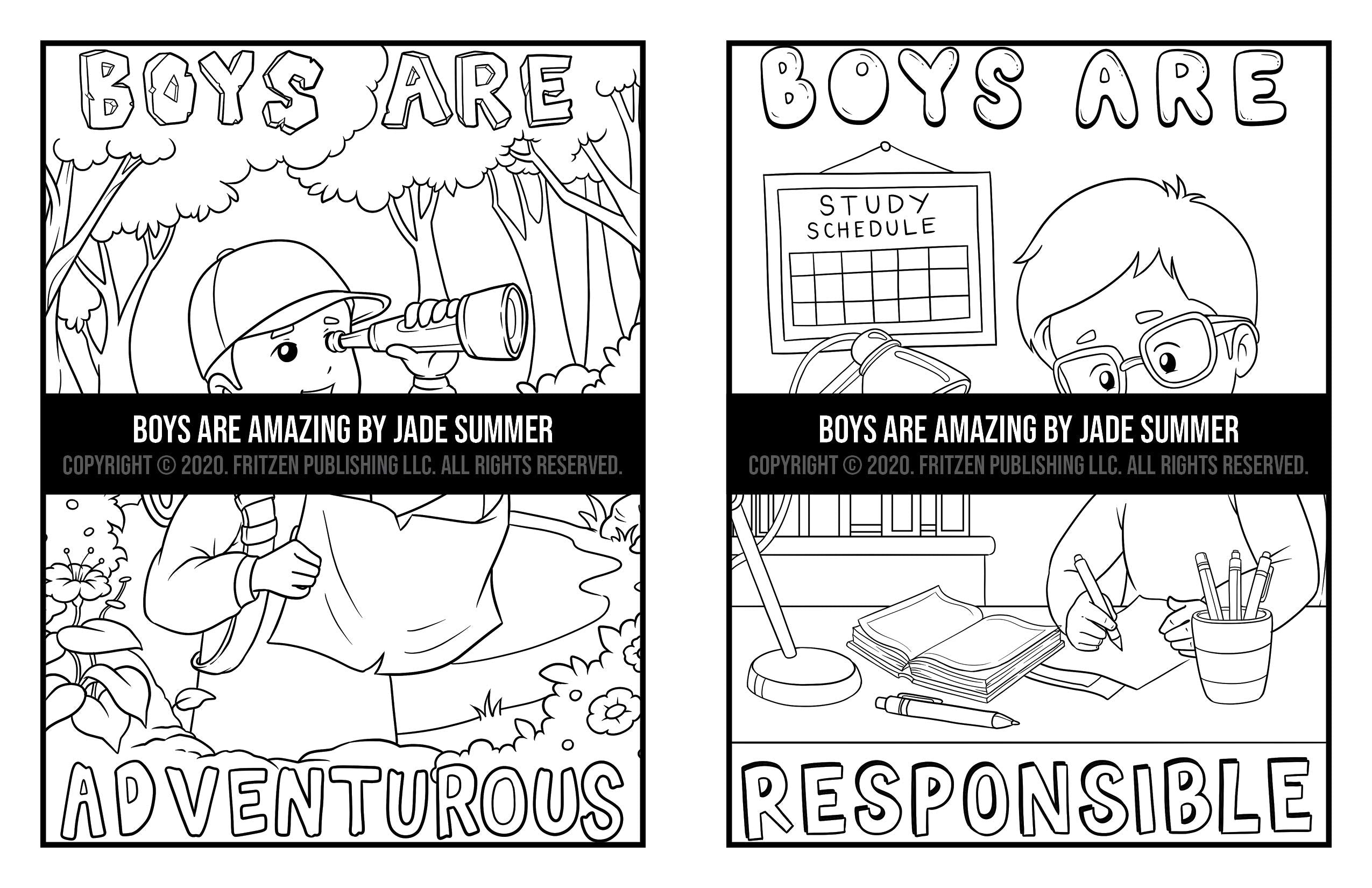 Boys Are Amazing: An Inspirational Coloring Book for Boys to Motivate, Encourage and Build Confidence
