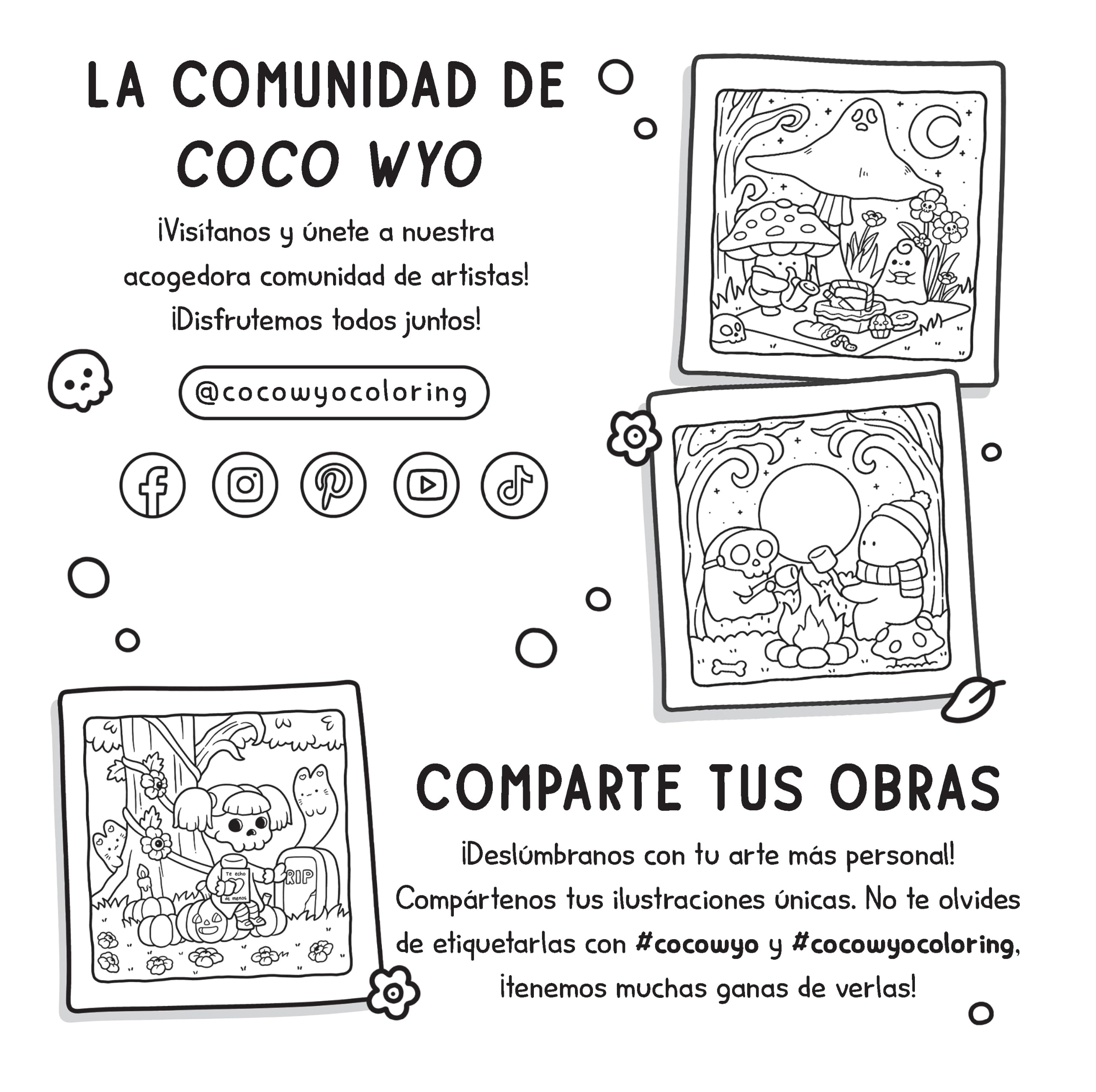 Mieditos Tiernos / Spooky Cutie: Coloring Book for Adults and Kids (COCO WYO) (Spanish Edition)