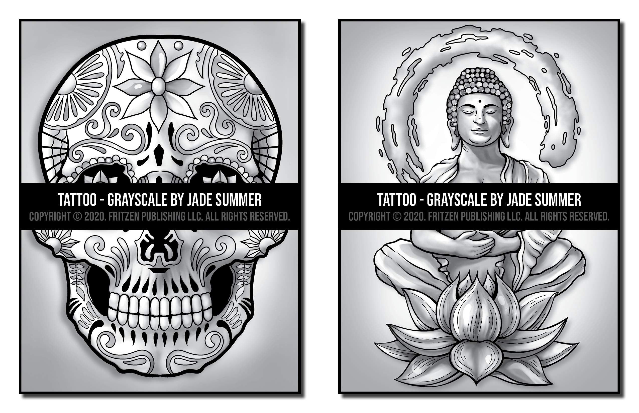 Tattoos Grayscale: An Adult Coloring Book with Awesome, Sexy, and Relaxing Tattoo Designs for Men and Women (Grayscale Coloring Books)