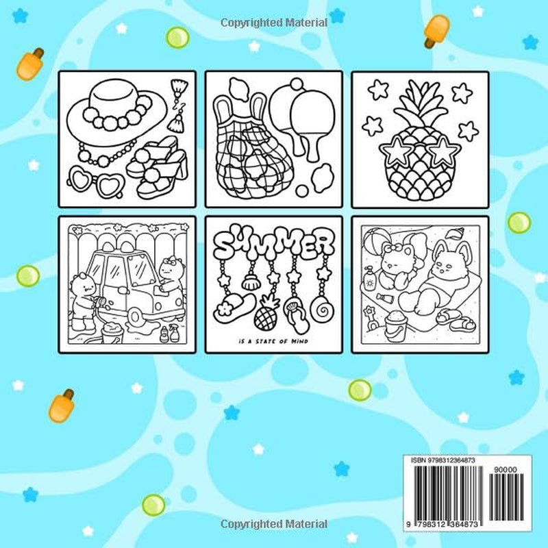 Summer Fun: Adult Coloring Book Featuring Summer Items, Animals, Flowers, and Cozy Activities, Bold and Easy Designs for Creative and Relaxing Moments