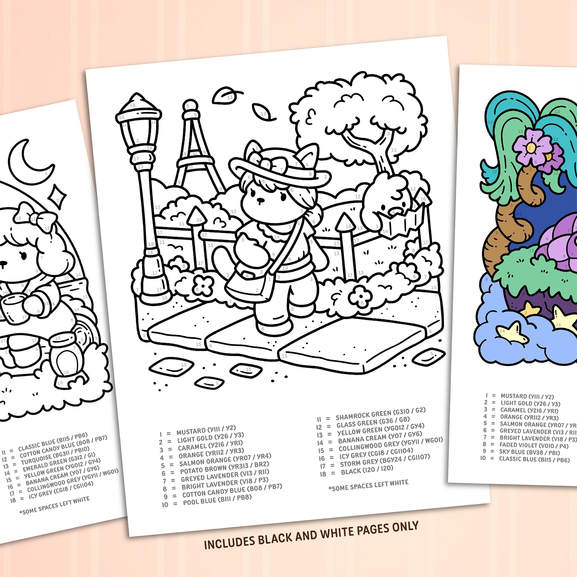 Cute & Cozy Color by Number: Coloring Book for Adults and Teens with Fun, Easy, and Relaxing Scenes to Complete Step by Step (Cozy Coloring Books)