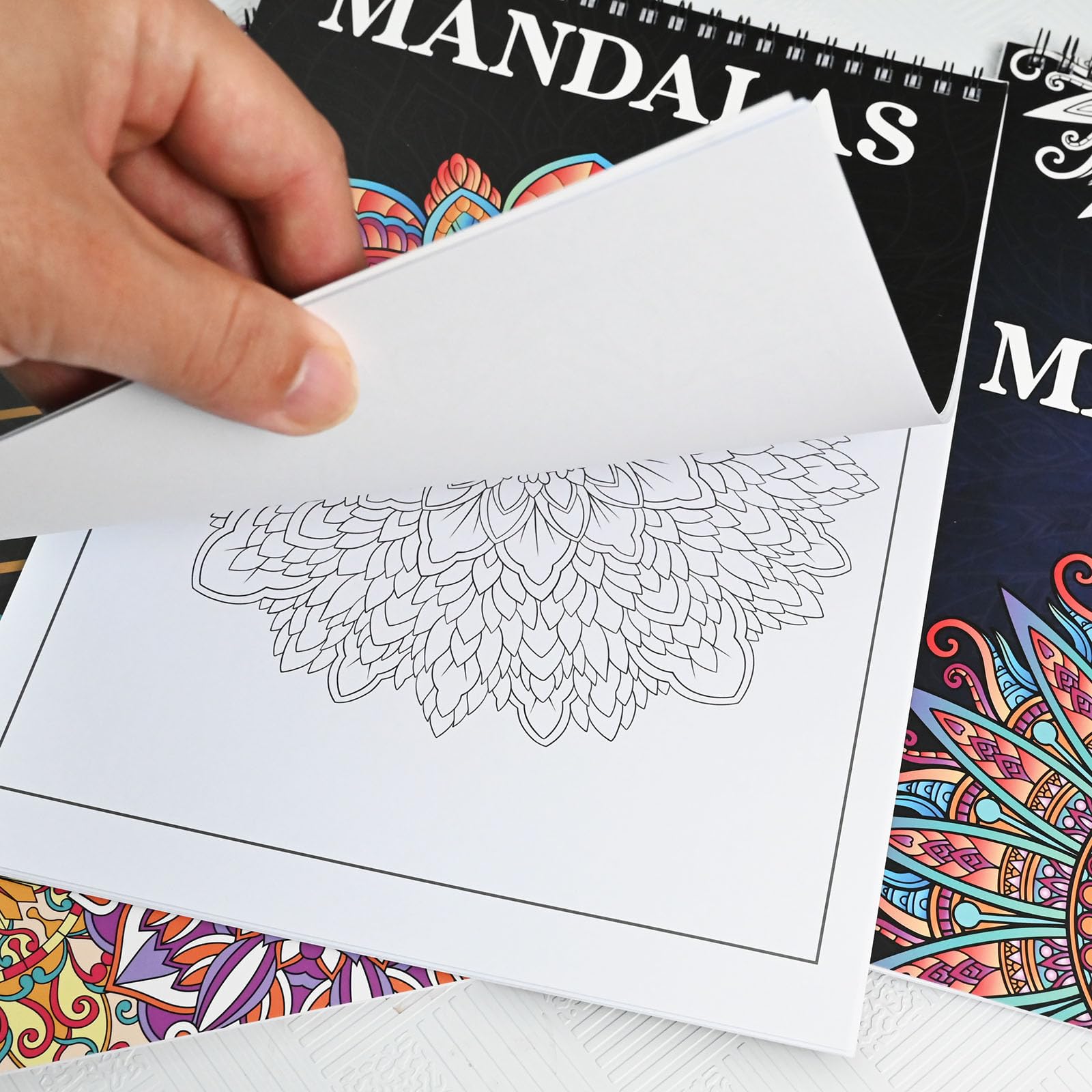 Bondream 3 Pack Adult Coloring Books,60 Mandalas Patterns for Adults Relaxation,Coloring Books for Women to Relax, Anxiety and Depression