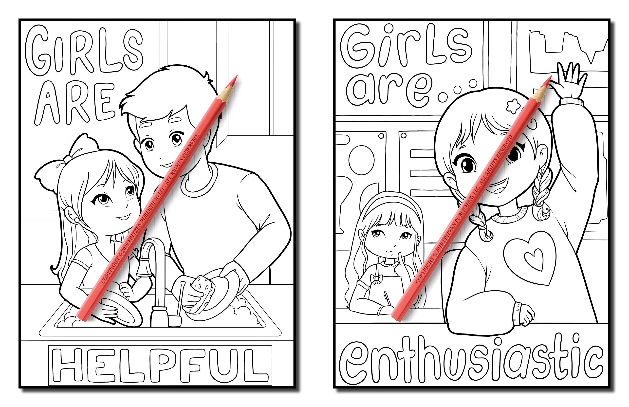 Girls Are Amazing: An Inspirational Coloring Book for Girls to Motivate, Encourage and Build Confidence