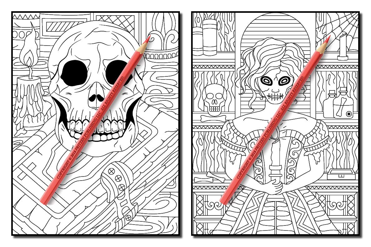 Haunted House: An Adult Coloring Book with Scary Monsters, Creepy Scenes, and a Spooky Adventure