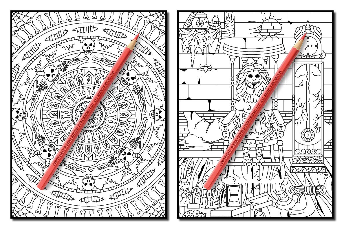 Haunted House: An Adult Coloring Book with Scary Monsters, Creepy Scenes, and a Spooky Adventure