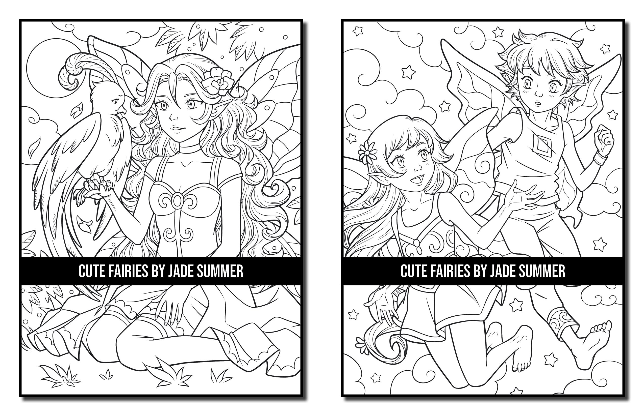Cute Fairies: An Adult Coloring Book with Adorable Fairy Girls and Delightful Fantasy Scenes for Relaxation