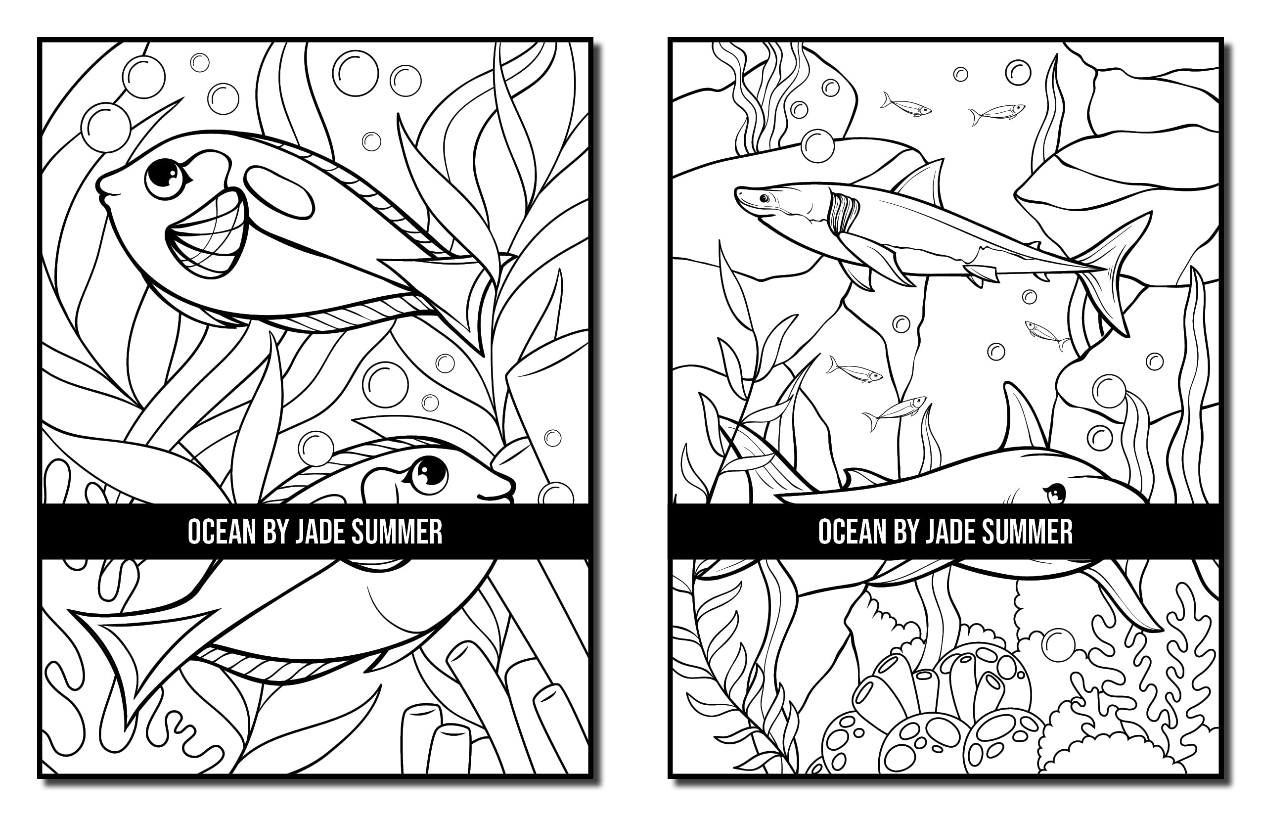 Ocean Coloring Book: For Adults with Cute Tropical Fish, Fun Sea Creatures, and Beautiful Underwater Scenes for Relaxation (Cute Animal Coloring Books)