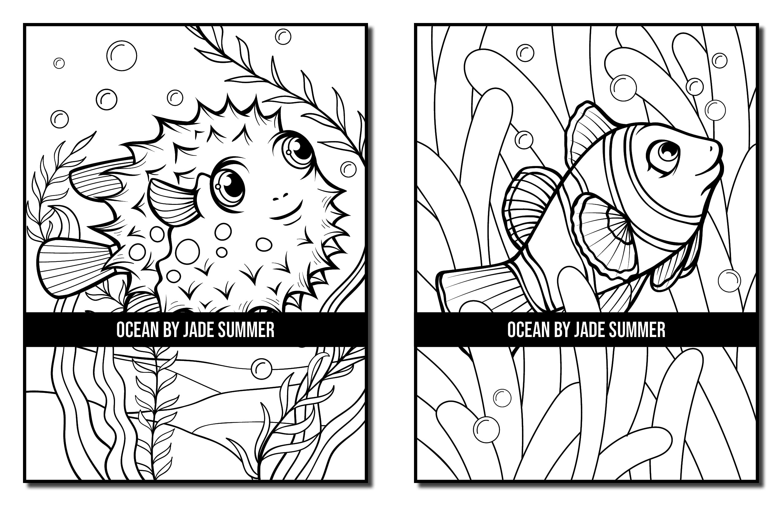 Ocean Coloring Book: For Adults with Cute Tropical Fish, Fun Sea Creatures, and Beautiful Underwater Scenes for Relaxation (Cute Animal Coloring Books)