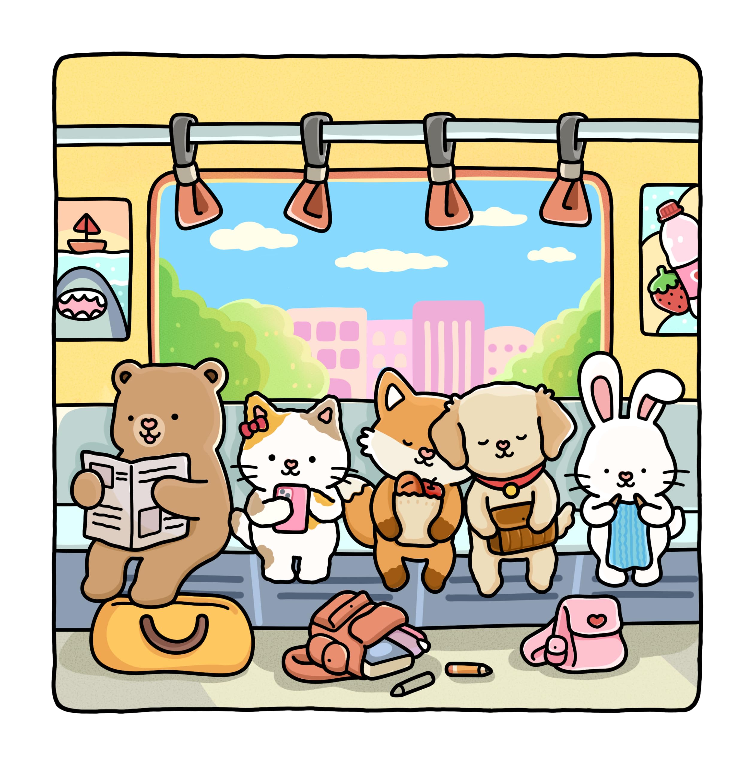 Fuzzy Life: Cute & Cozy Coloring Book for Adults & Teens Featuring Adorable Animal Friends in Everyday Moments for Stress Relief