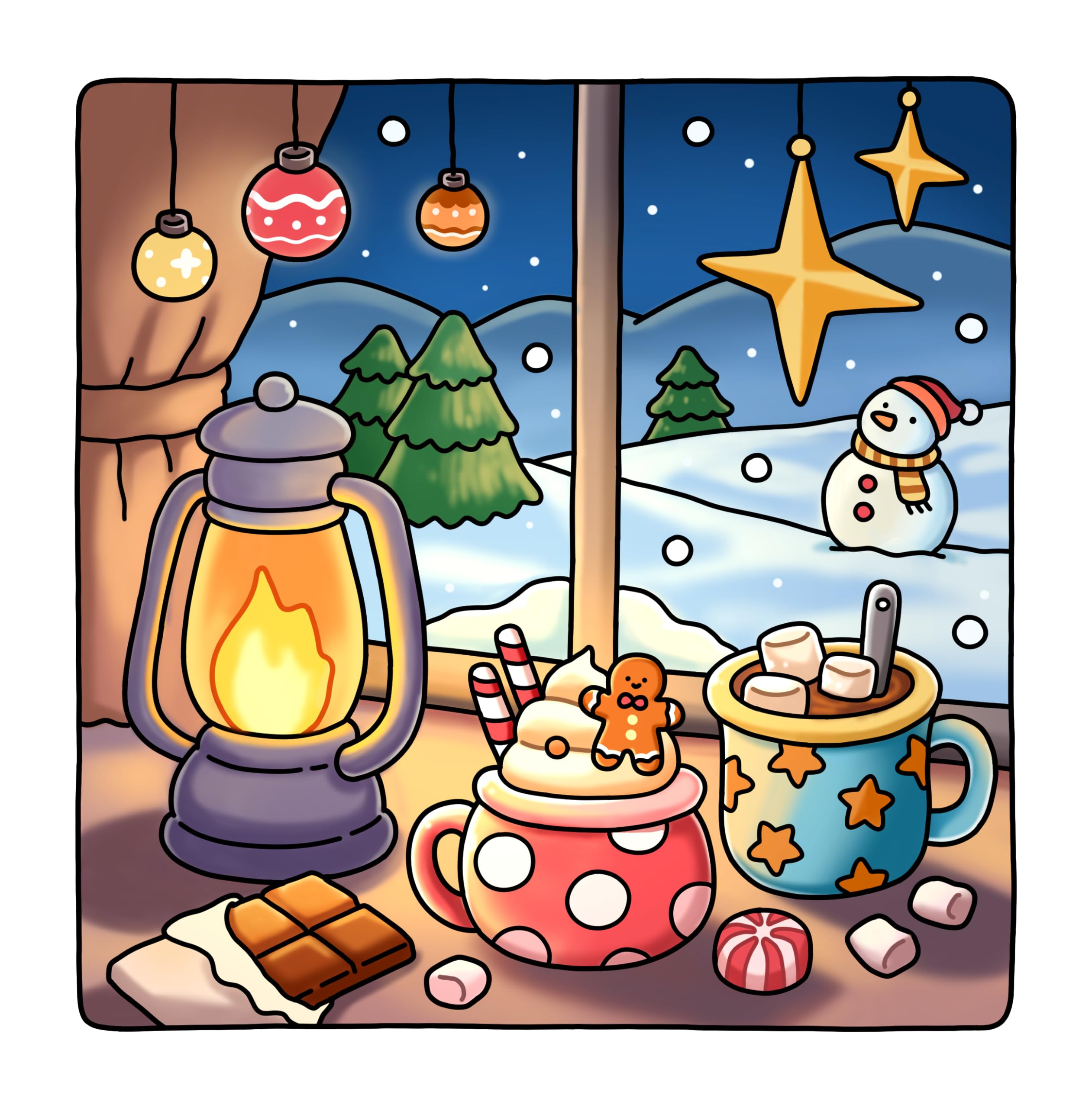 Christmas: Cozy Coloring Book for Adults & Teens Featuring Festive Holiday Winter Scenes