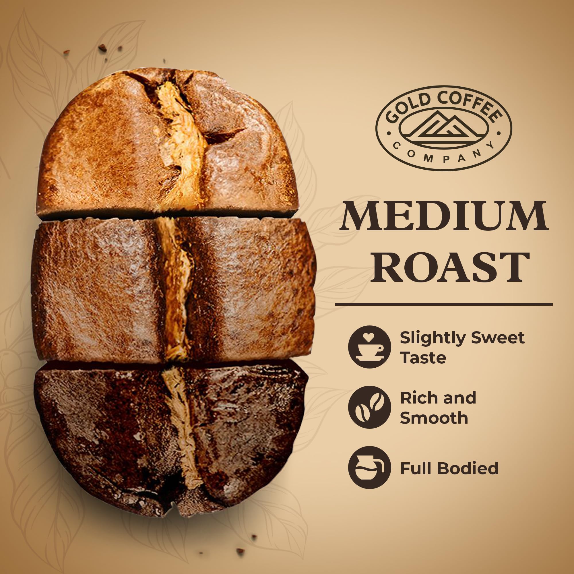 Gold Coffee | Kanaloa Premium House Blend, Medium Roast, Whole Bean | 100% Arabica Coffee | 1 lb.