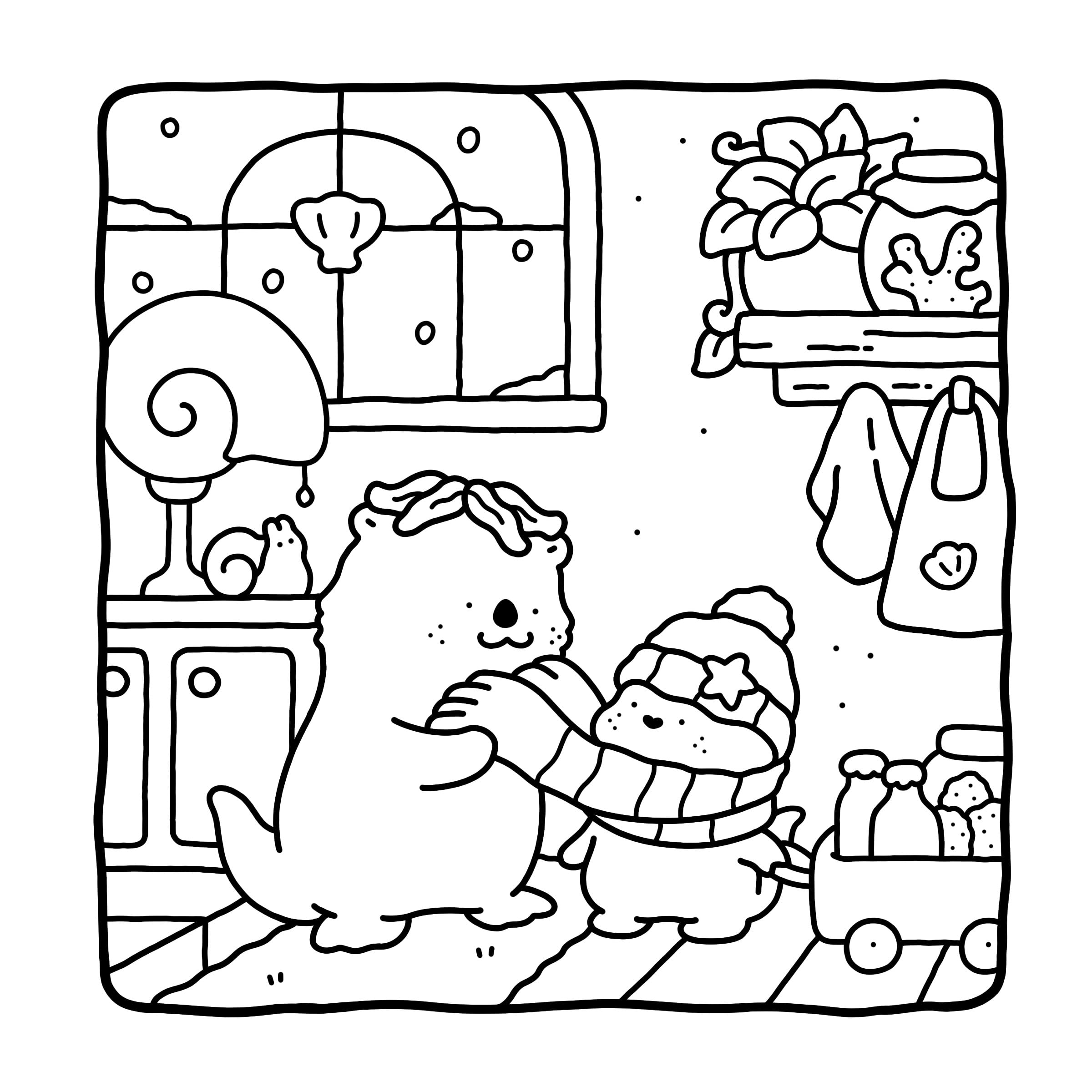 Otterly Cute!: Coloring Book for Adults and Kids (Cozy Spaces Coloring)