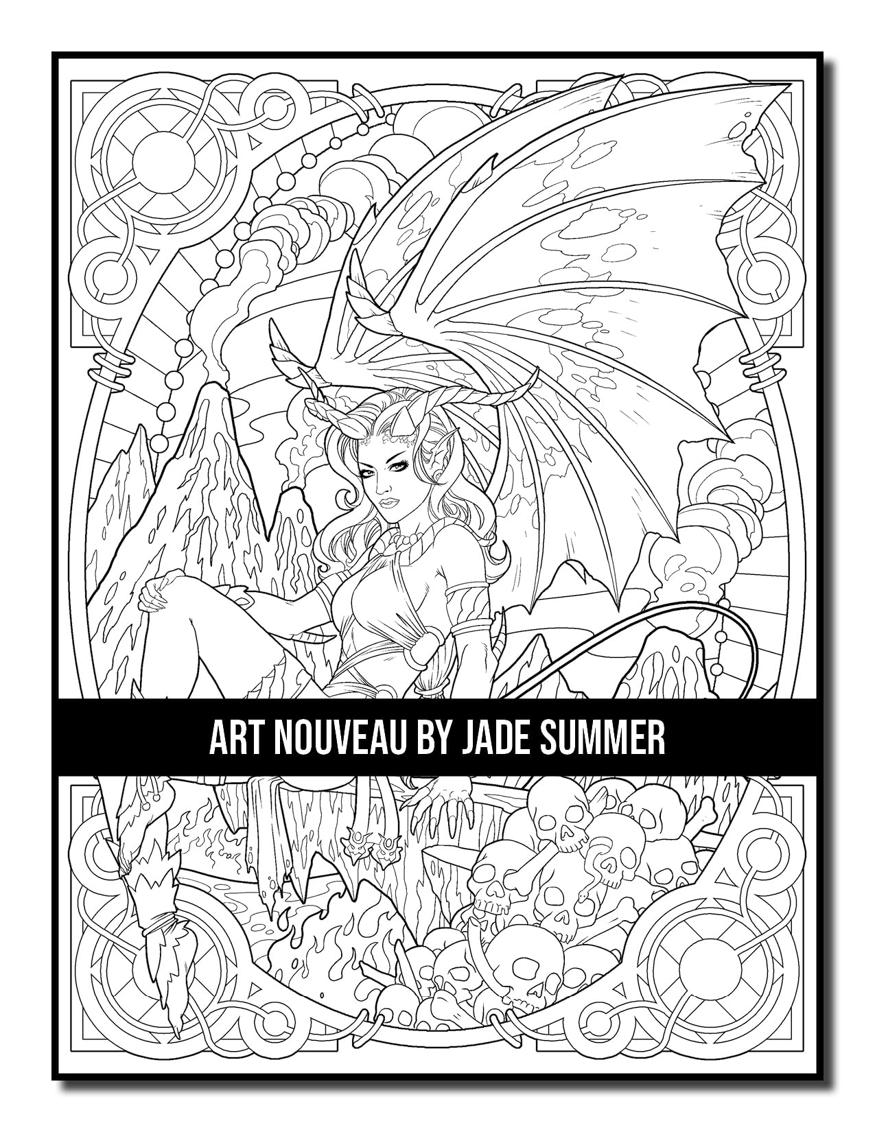 Art Nouveau: An Adult Coloring Book with Fantasy Women, Mythical Creatures, and Detailed Designs for Relaxation