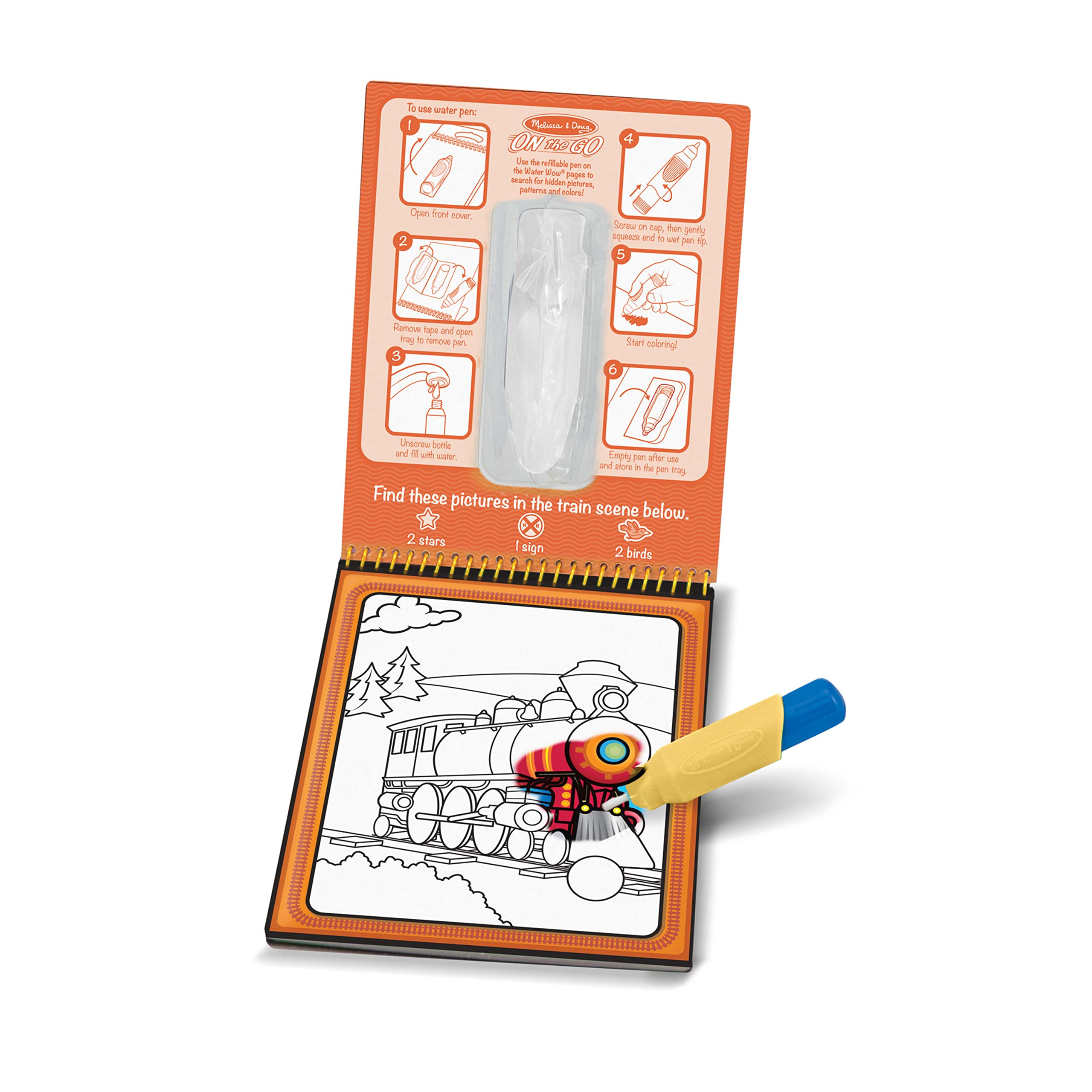 Melissa & Doug On The Go Water Wow! Mess Free Coloring Book, Reusable Water-Reveal Activity Pad, Vehicles, Travel Toys, Party Favors, for Toddlers & Kids Ages 3+ - FSC Certified