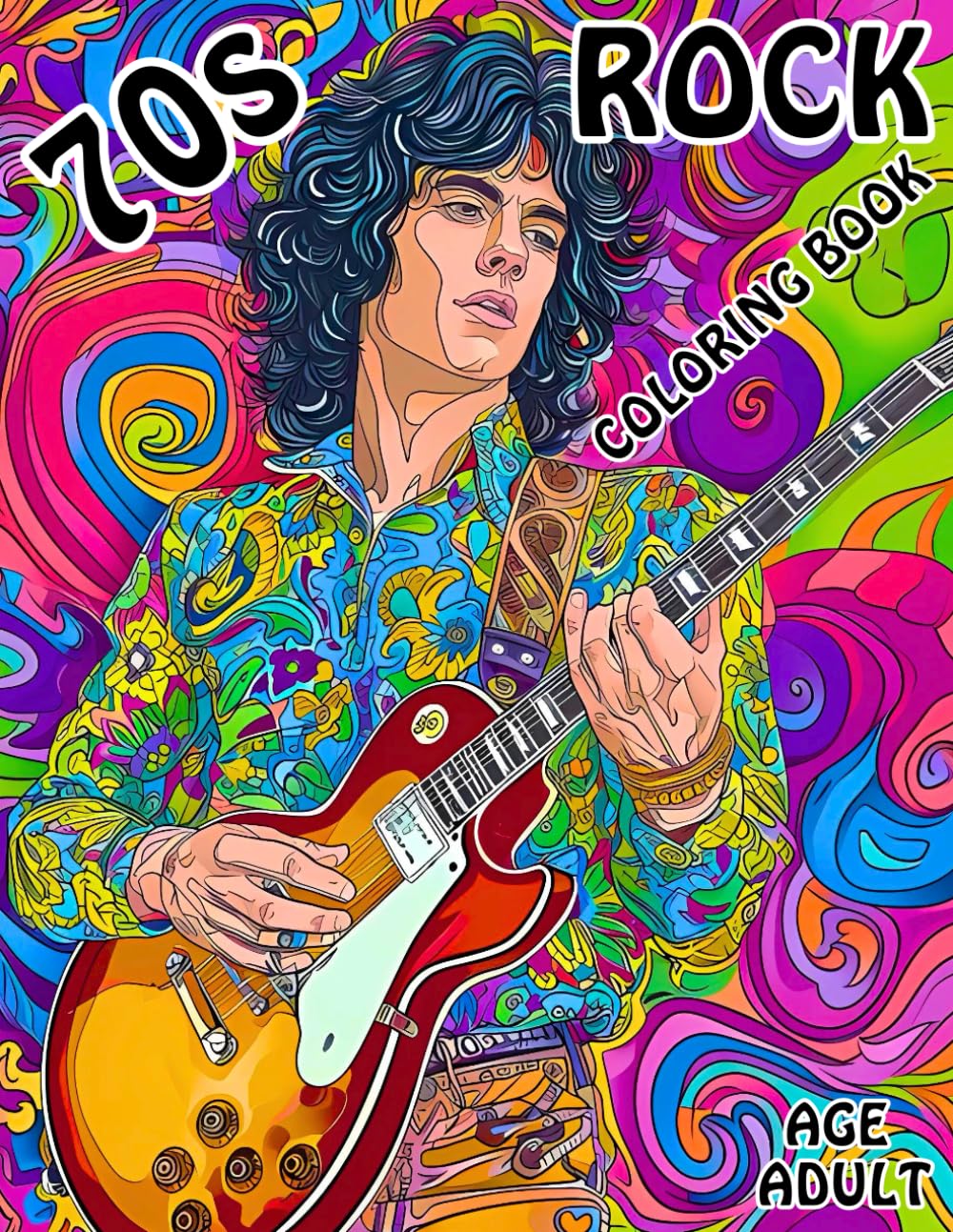 70s Rock Coloring Book: 40 Images of Psychedelic Sounds Coloring