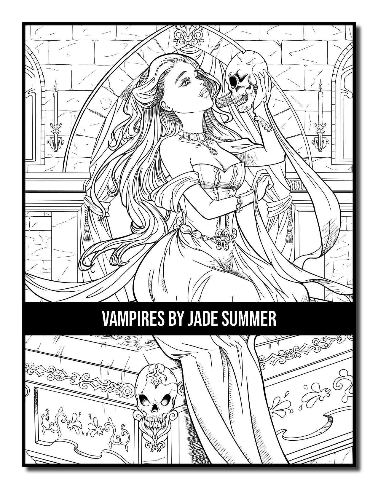 Vampires: An Adult Coloring Book with Sexy Vampire Women, Dark Fantasy Romance, and Haunting Gothic Scenes for Relaxation