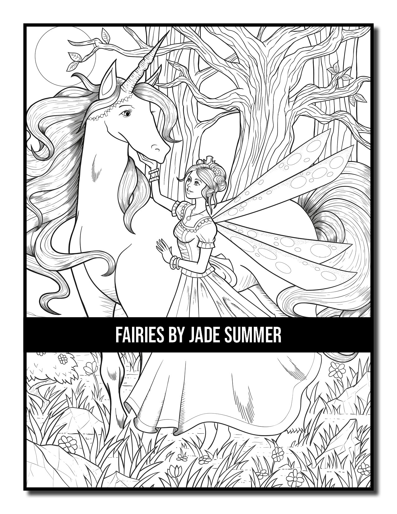 Fairies Coloring Book: For Adults with Beautiful Fantasy Women, Cute Magical Animals, and Relaxing Forest Scenes