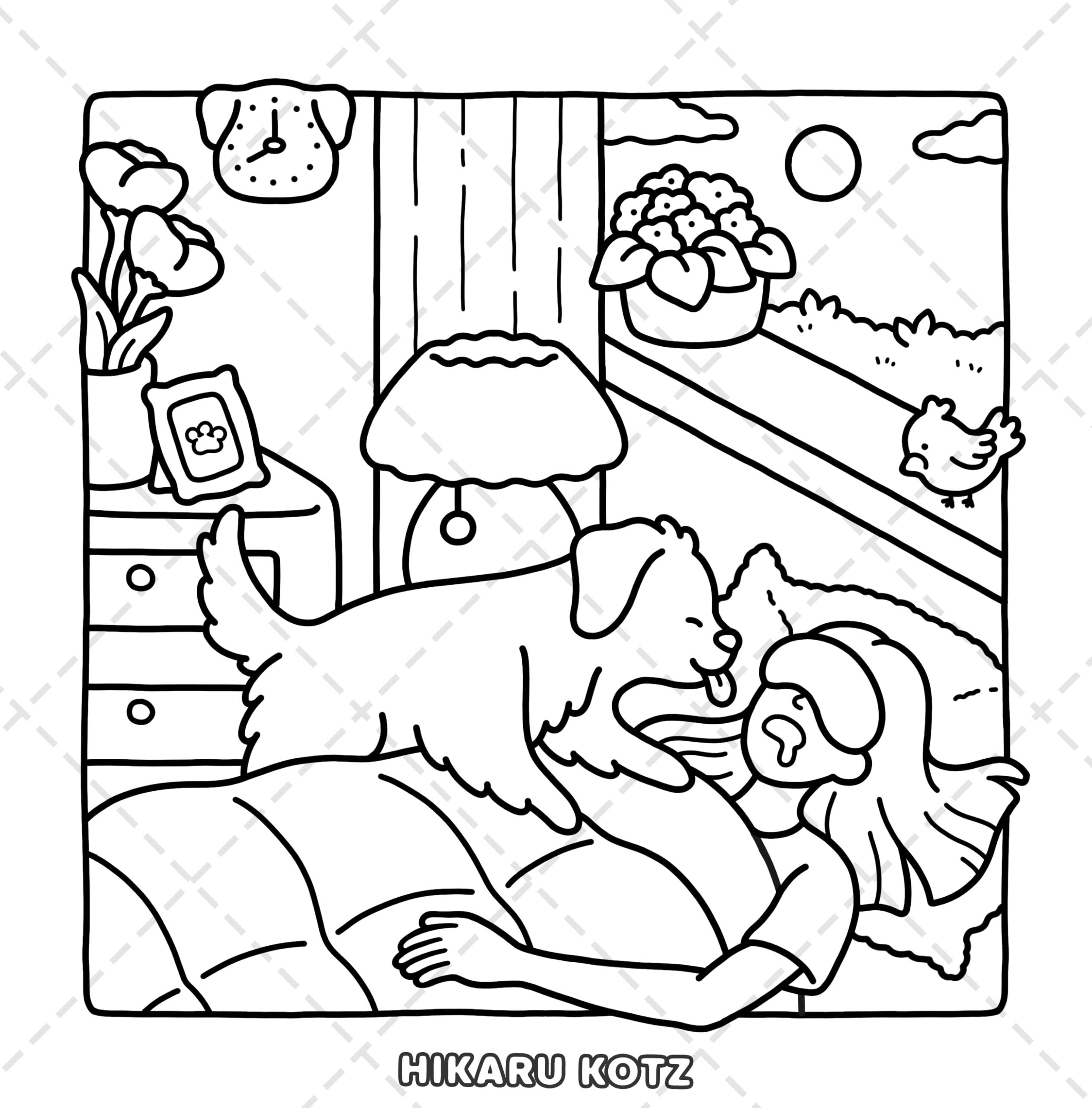 Dog Moments: Puppy Life Coloring Book for Adults and Teens (Cat & Dog Coloring Book)