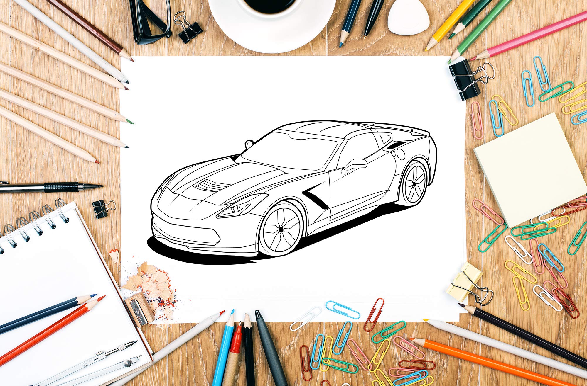 Dream Cars Coloring Book: A Collection of 40+ Cool Sports Cars, Supercars, and Classic Cars | Relaxation Coloring Pages for Kids, Adults, Boys, and Car Lovers
