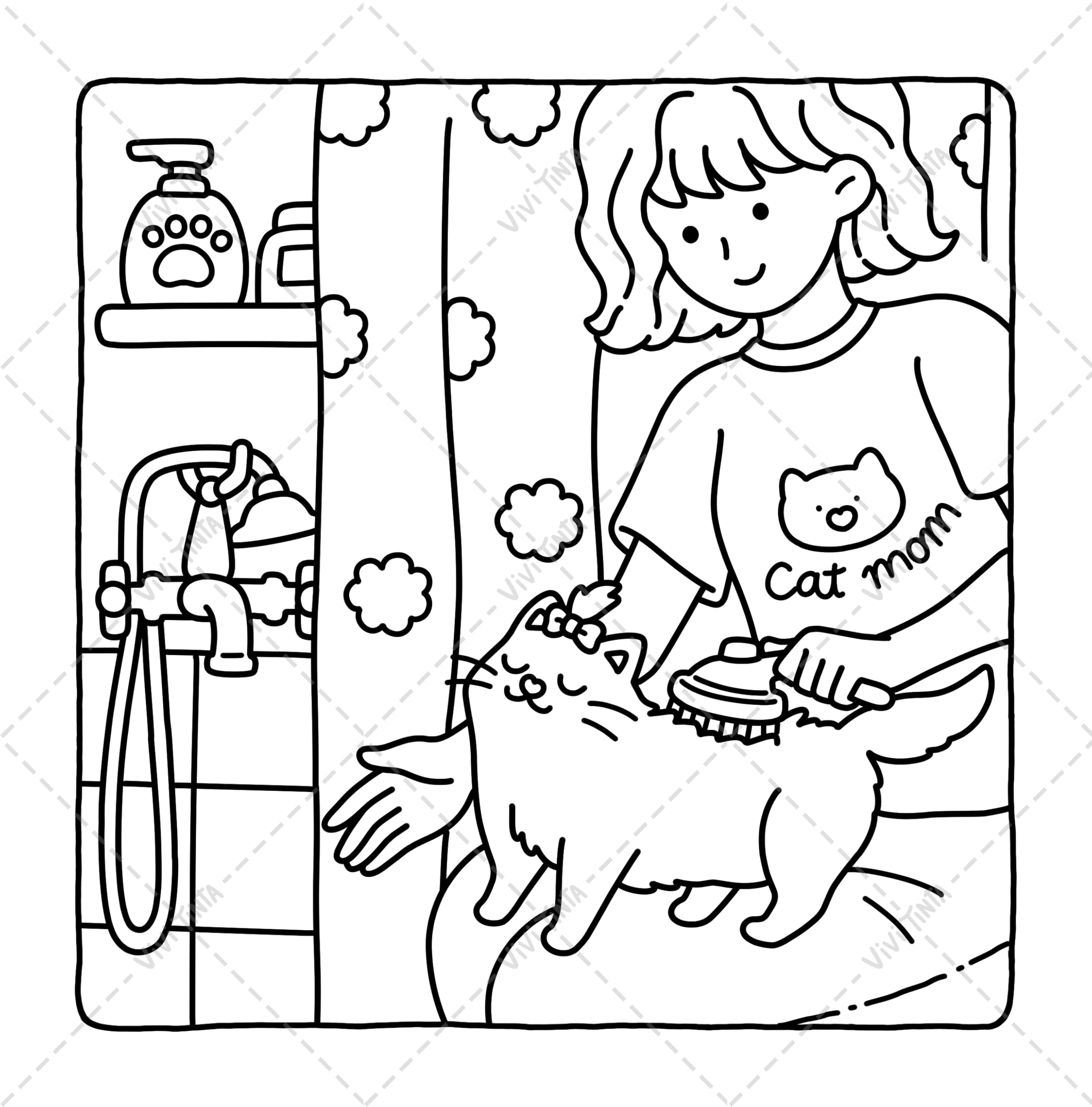 Cat Mom: Cataholic Coloring Book for Adults & Teens Featuring Cute and Mischievous Feline Designs (Girl Theme Coloring Book)
