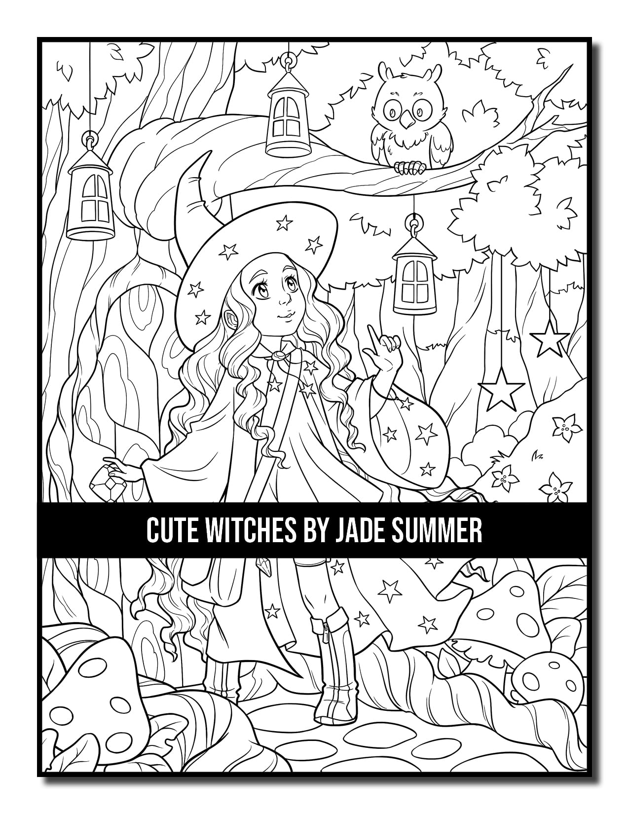 Cute Witches: An Adult Coloring Book with Adorable Gothic Scenes and Spooky Halloween Fun (Halloween Coloring Books)