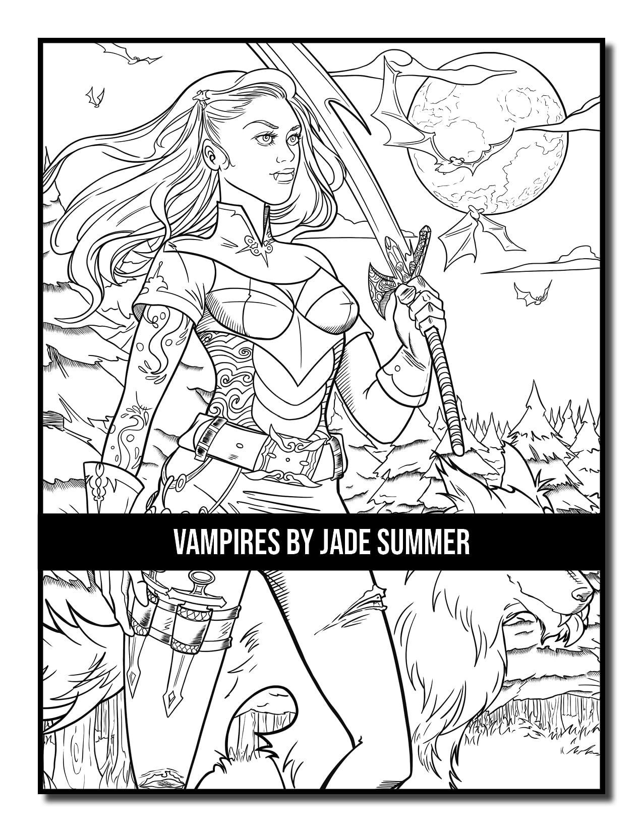 Vampires: An Adult Coloring Book with Sexy Vampire Women, Dark Fantasy Romance, and Haunting Gothic Scenes for Relaxation