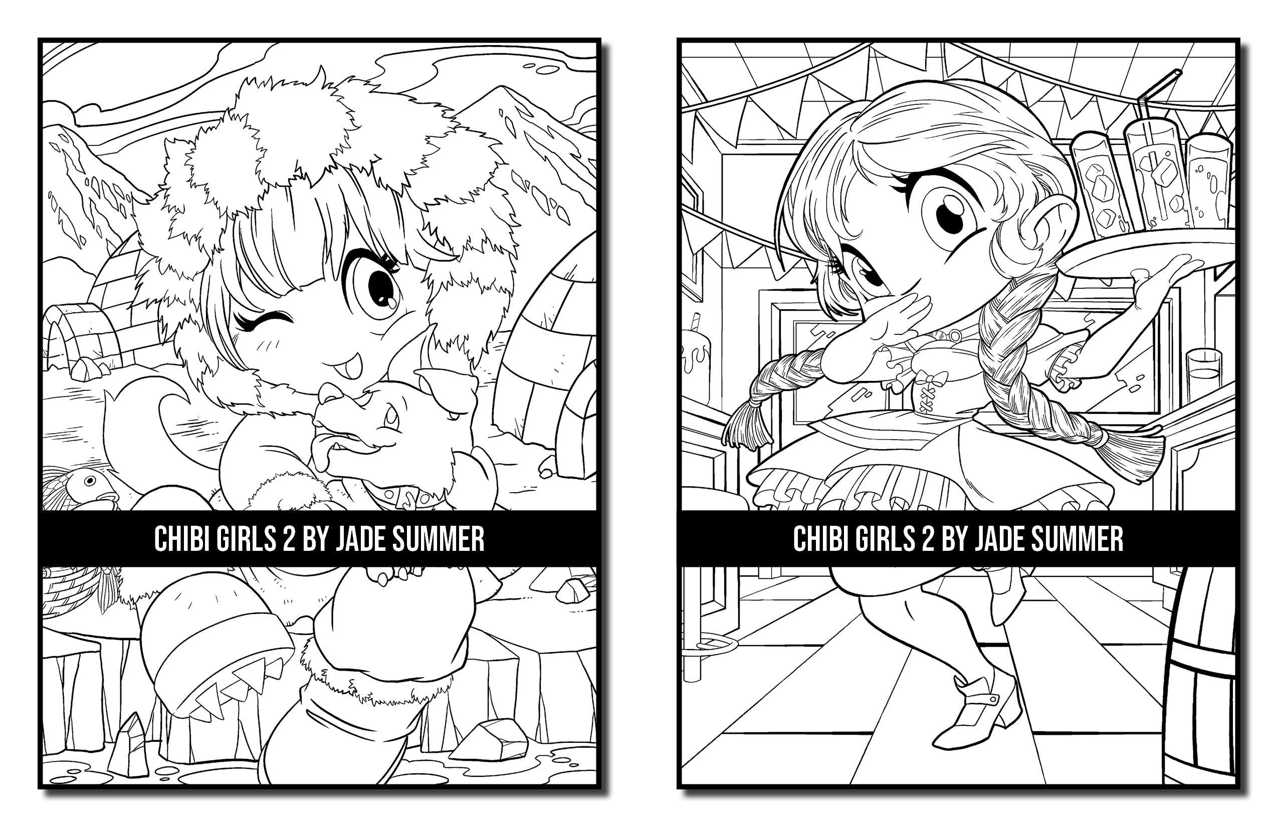 Chibi Girls 2: An Adult Coloring Book with Cute Anime Characters and Adorable Manga Scenes for Relaxation