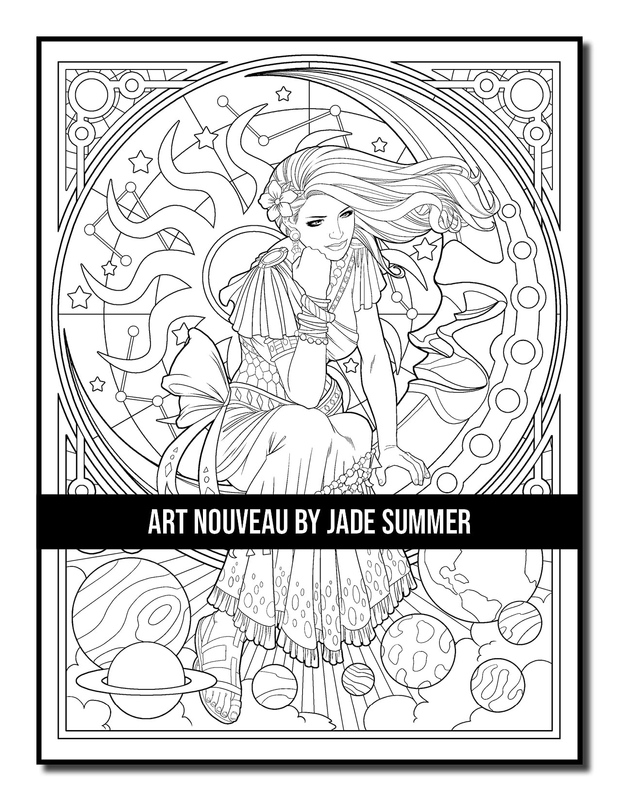 Art Nouveau: An Adult Coloring Book with Fantasy Women, Mythical Creatures, and Detailed Designs for Relaxation