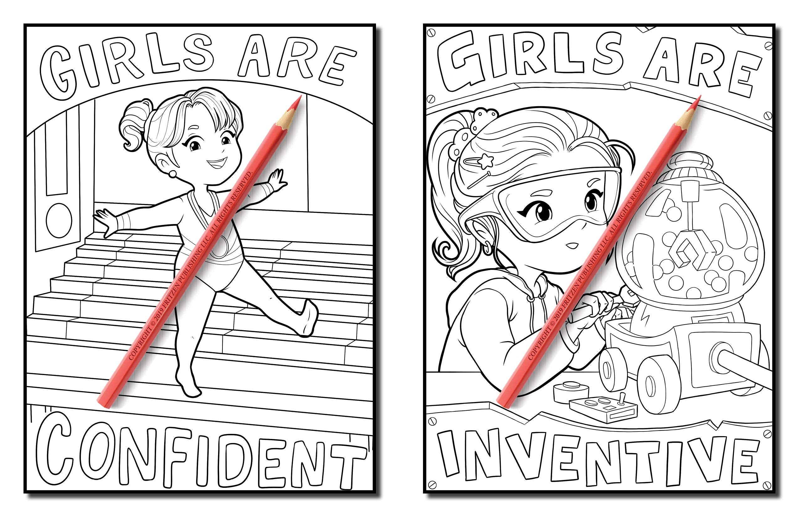 Girls Are Amazing: An Inspirational Coloring Book for Girls to Motivate, Encourage and Build Confidence