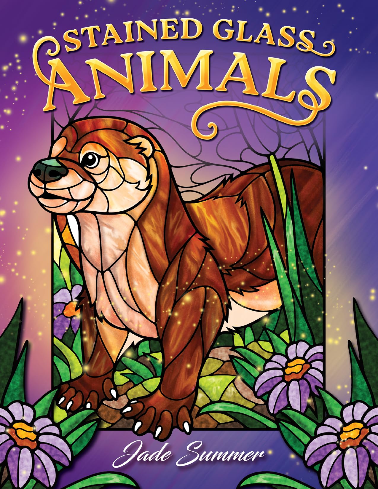 Stained Glass Animals: Adult Coloring Book with Cats, Dogs, Birds, Butterflies, Horses, Sloths, and Many More for Stress Relief and Relaxation (Stained Glass Coloring Books)