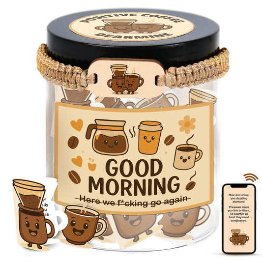 60 Positive Coffee Cards Jar, Coffee Gifts For Women and Men, Pour Over Coffee Maker Card, Coffee Gift Set, Coffee Lover Gifts for Women, Men, Dad And Mom, Coffee Gifts, Coffee Gifts For Men, Dad