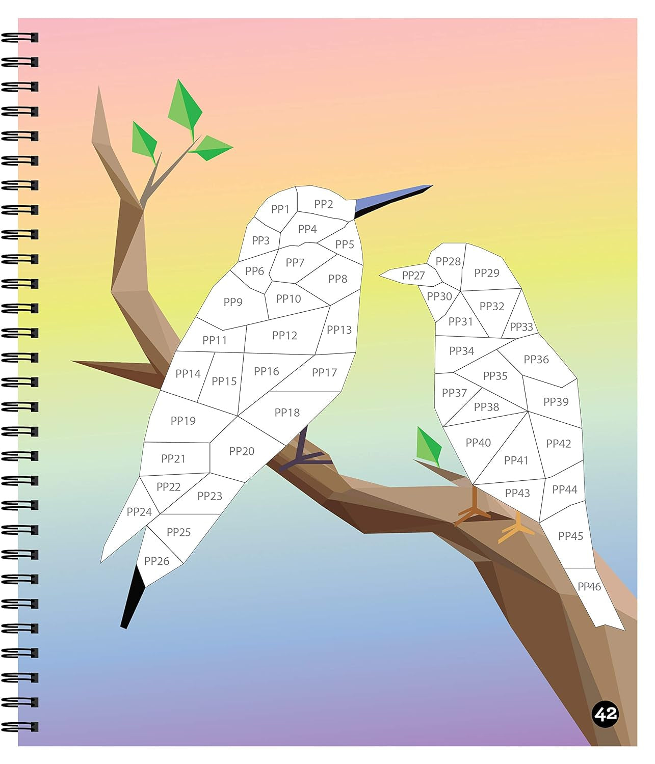 Brain Games - Sticker by Number: Birds (42 Images to Sticker)