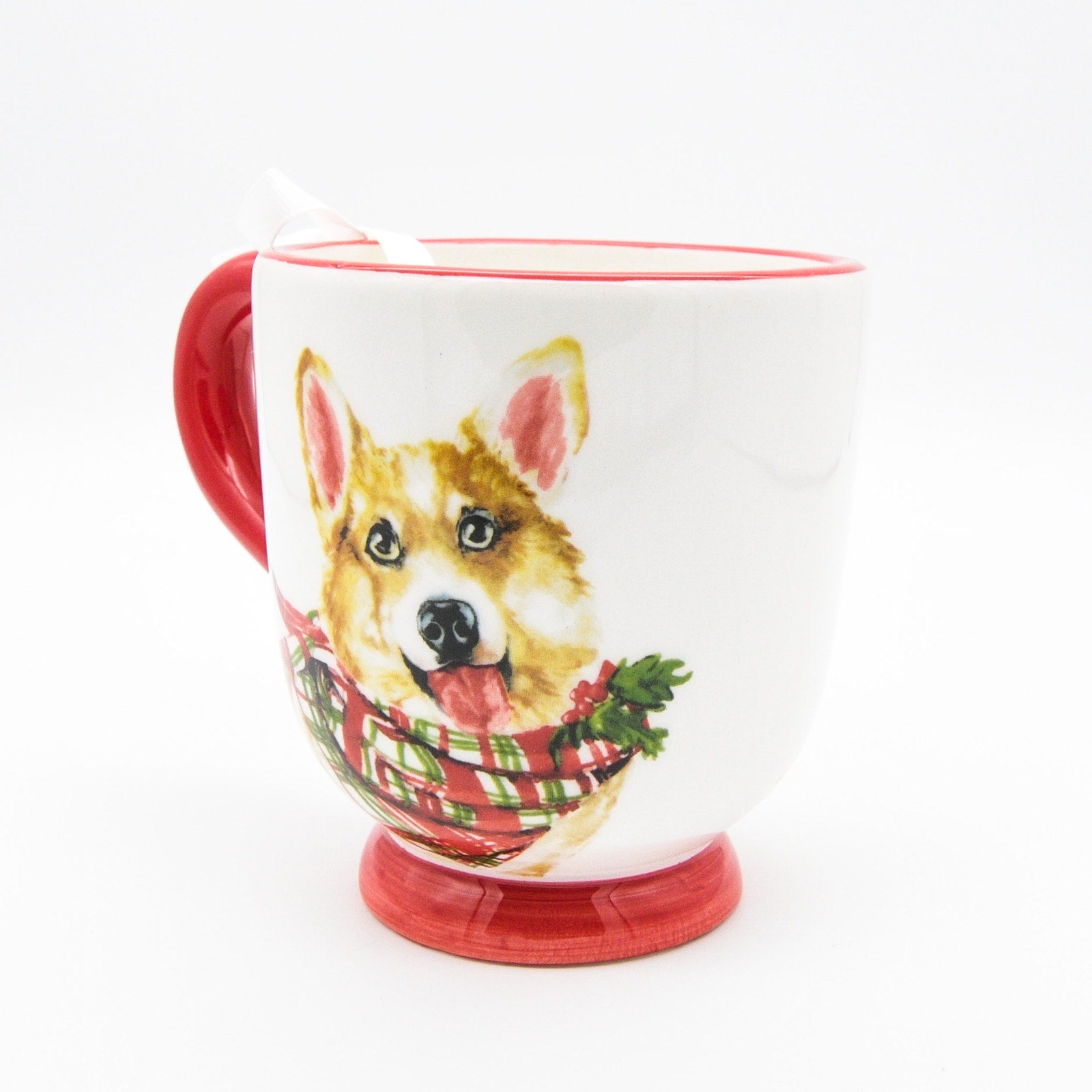 Christmas Corgi Mug, 16oz Ceramic Coffee Cup for Corgi Dog Lovers by Potter's Studio