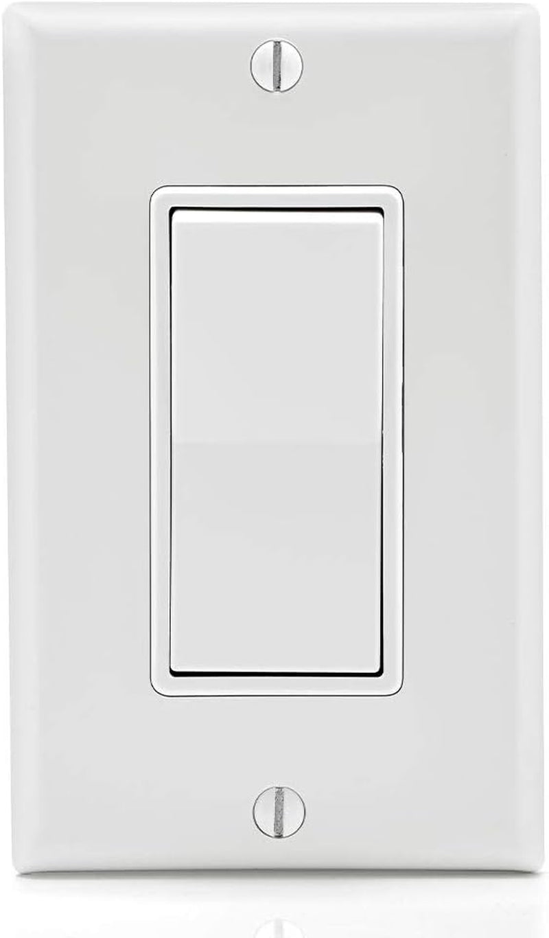 Leviton 15 Amp Decora Antimicrobical Wall Switch Single-Pole, White, 5601-2AW