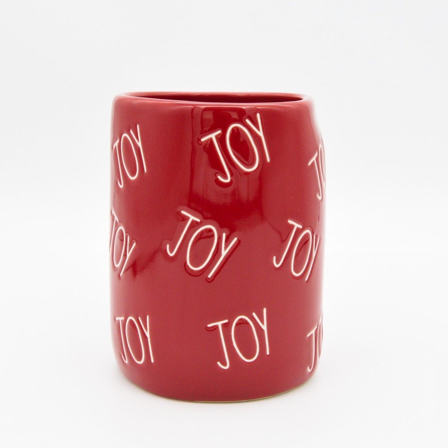 Red Rae Dunn Mug - Joy 16oz Ceramic Christmas Coffee Cup Gift For Mom - New