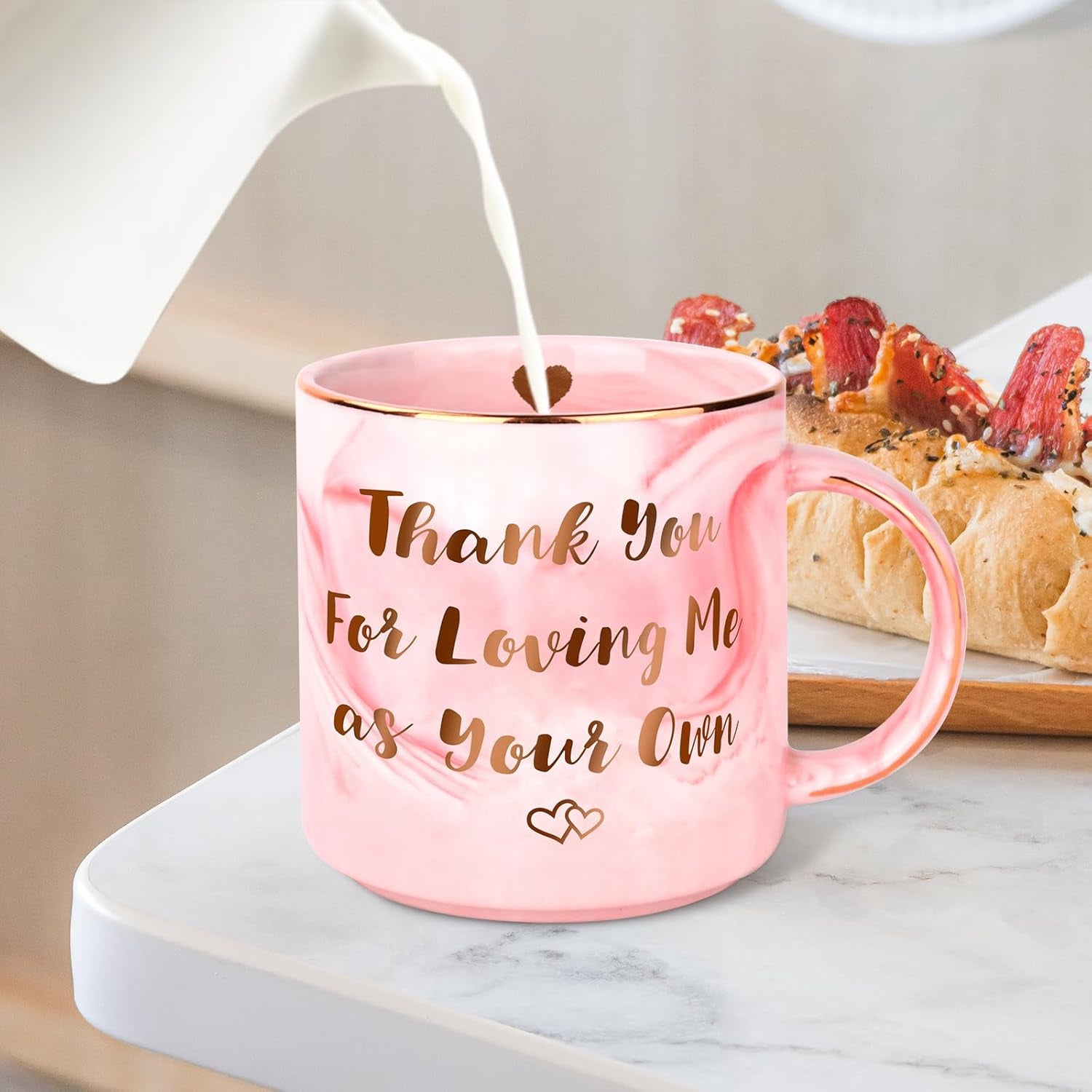 Mothers Day Mom Gifts from Daughter Son, Personalized 12 OZ Coffee Mug Keychain Stepmom Gift, Mothers Day Birthday Thanksgiving Christmas Stocking Stuffers for Stepmom Mother in Law