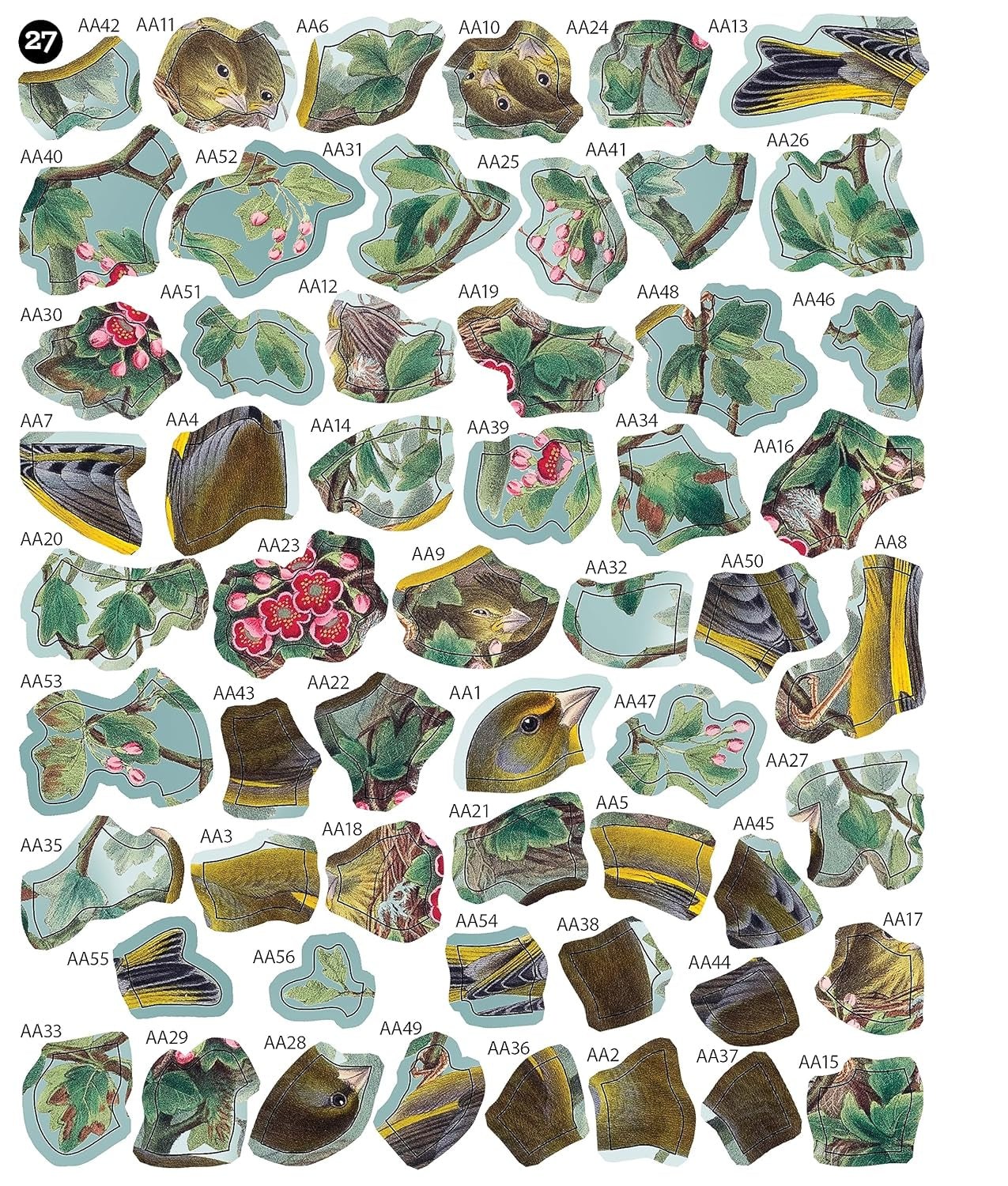 Brain Games - Sticker by Number - Vintage: Birds (28 Images to Sticker)