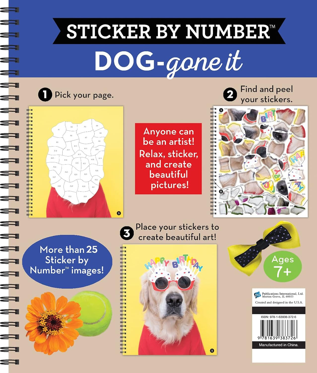 Brain Games - Sticker by Number: Dog-Gone It (28 Images to Sticker)