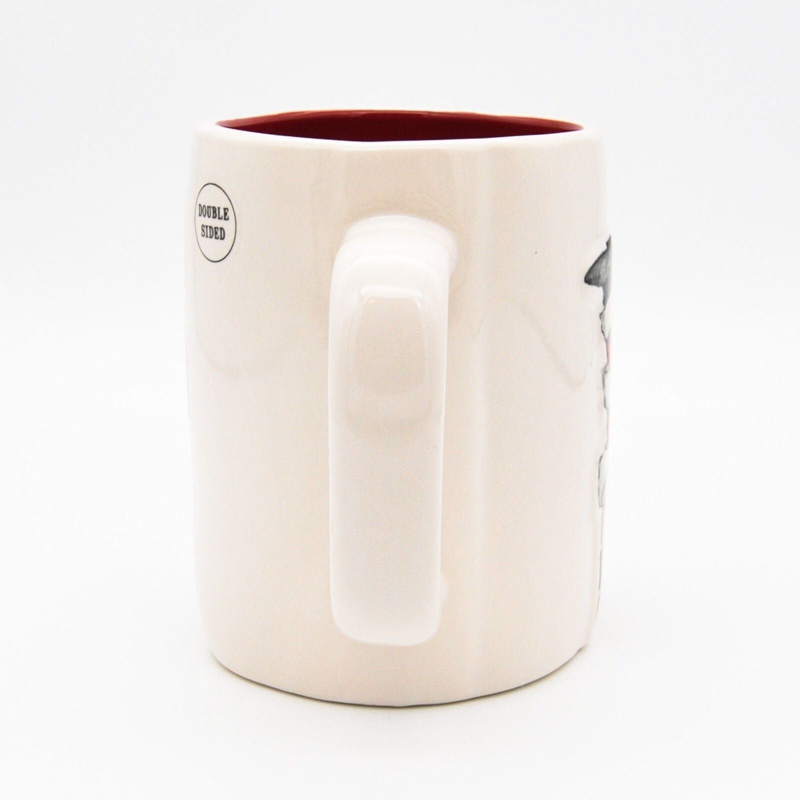 Rae Dunn Santa Mug, 16oz Ceramic Christmas Coffee Cup, Double-Sided Santa Mug