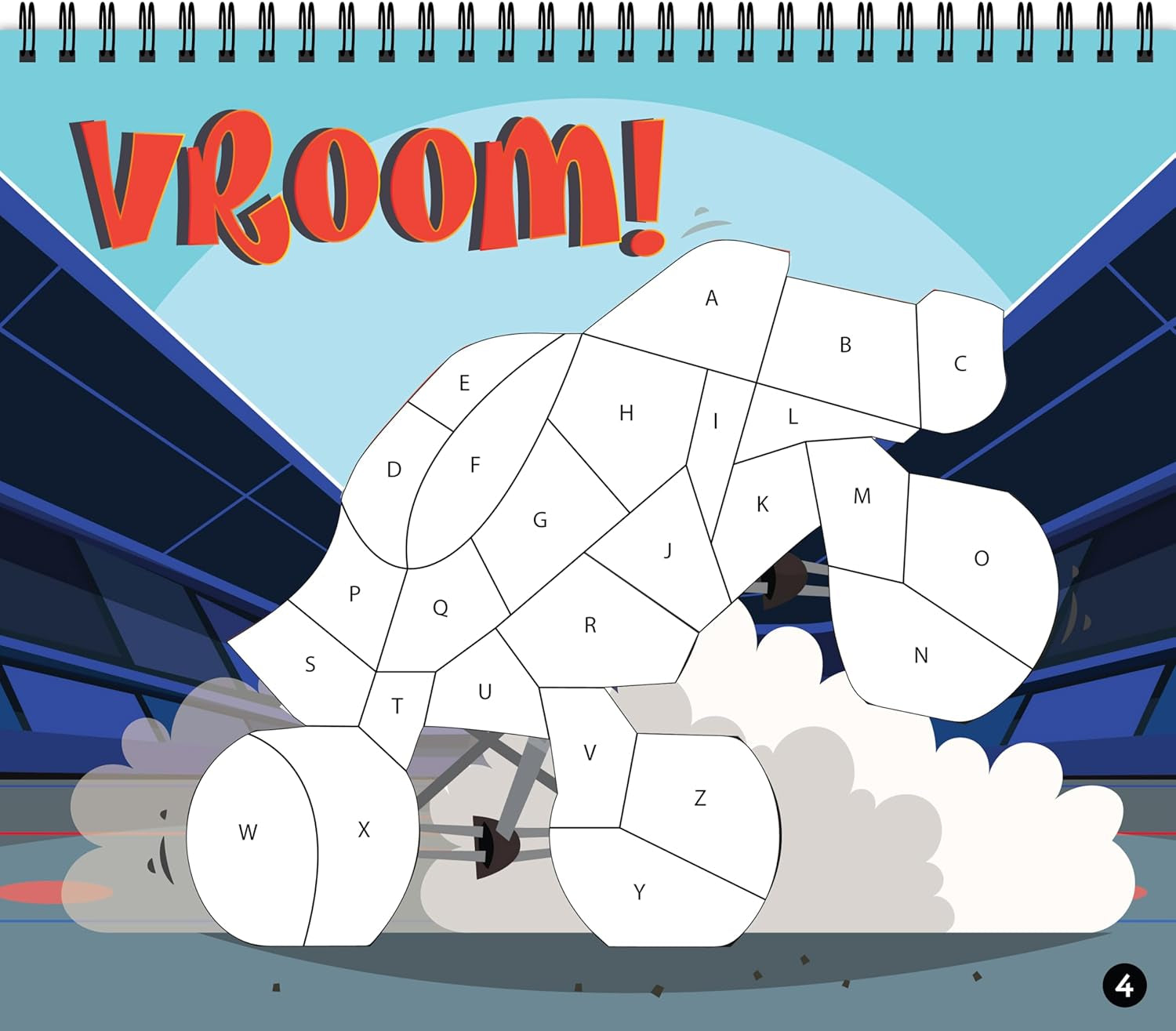 Brain Games - Sticker by Letter: Monster Trucks: Includes 1 Foil Sticker Sheet to Complete Each Image!