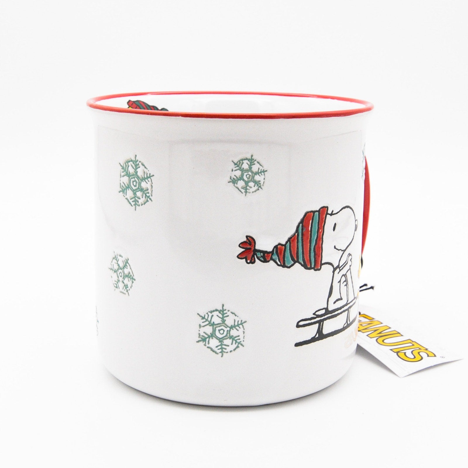 Peanuts Holiday Mug, Snoopy and Woodstock in Sleigh 20oz Ceramic Coffee Cup, Gift For Peanuts Collectors